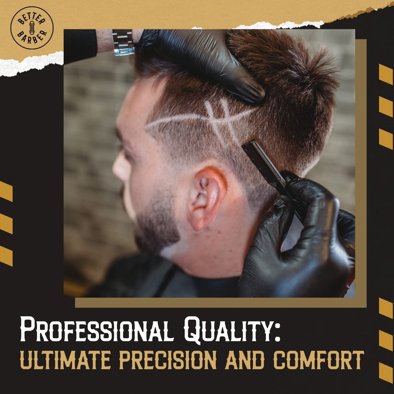Better Barber Professional Straight Edge Razors for Men-Premium Disposable Razor Kit for Shaving Hair/Beard-Men’s Shave Kit Safety-Razor for Men (Refill blades pack, 80 Units)