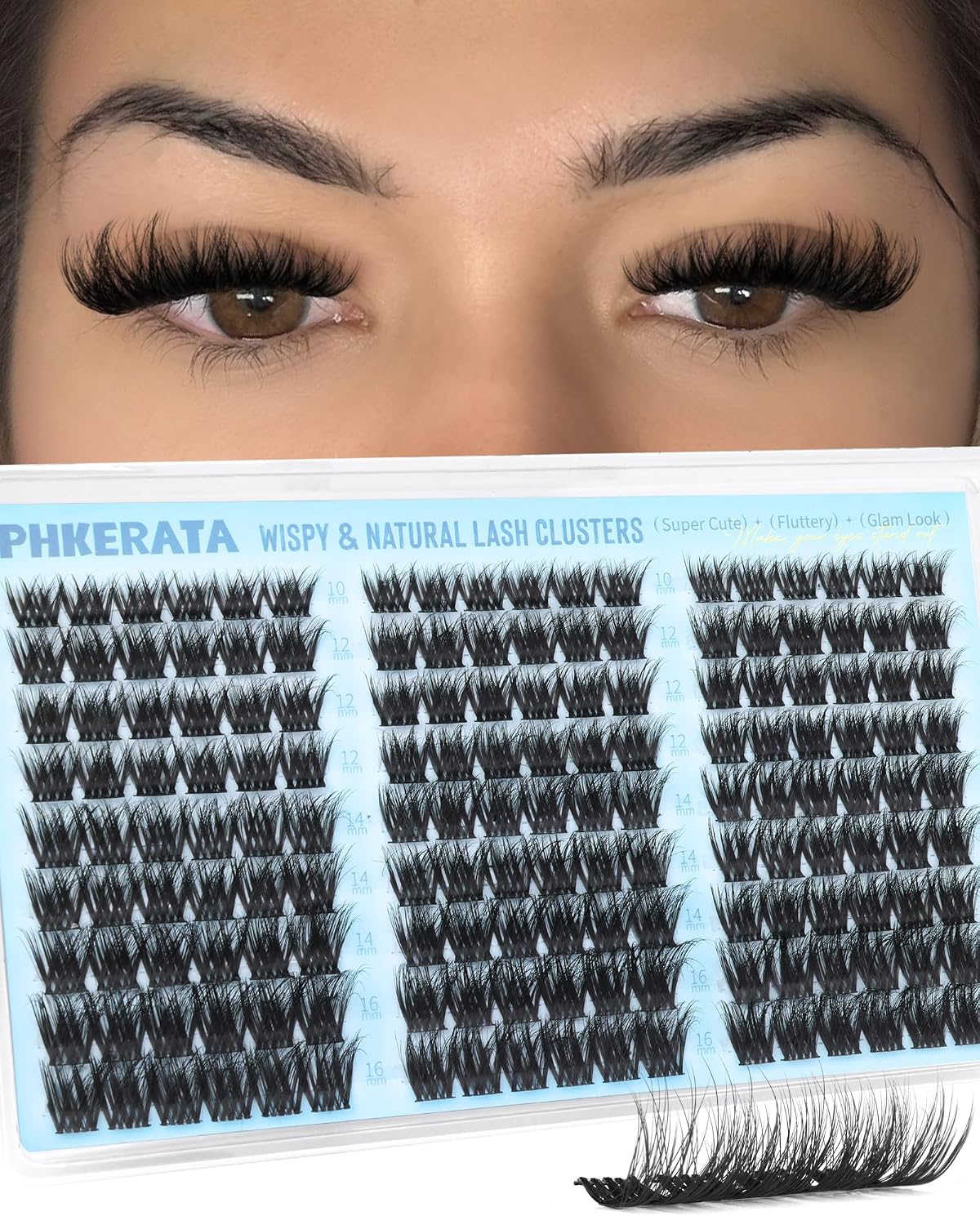 Fluffy Lash Clusters - Natural C Curl Eyelash Extensions | DIY Volume Lashes, 10-16mm