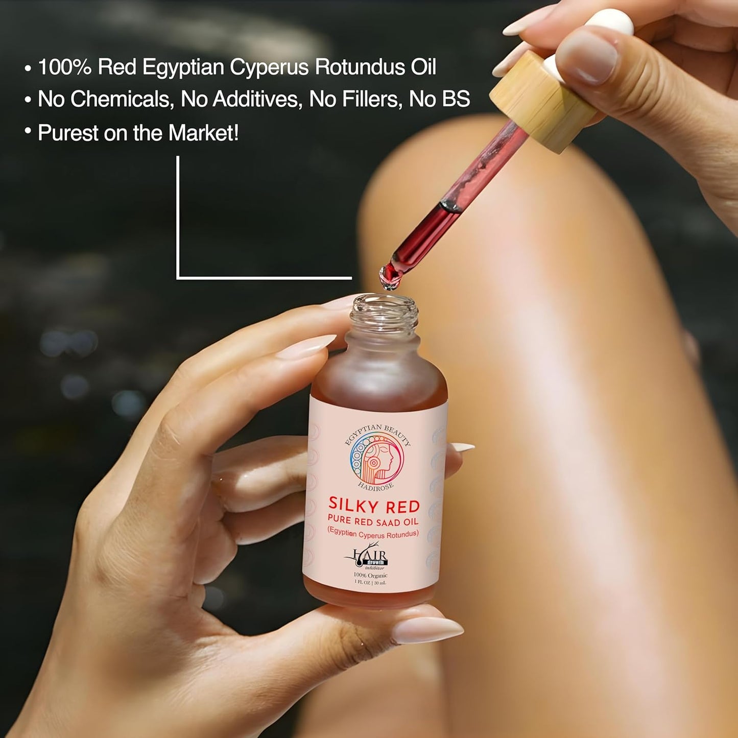 **Egyptian Cyperus Rotundus Hair Removal Oil - Pure Red Saad Concentrate | Post-Wax Skin Nourisher & Hair Growth Inhibitor**