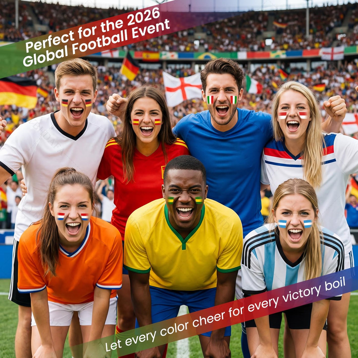 Red White and Red Face Body Paint Stick for World Cup 2026, Patriotic Flag Accessories Football Eye-black Stick for World Cup Party Favors Sports Fan Makeup (Canada England Japan Switzerland Poland)