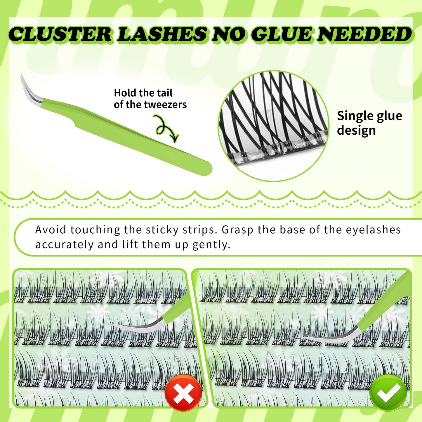 Self Adhesive Eyelashes Natural Wispy Lash Clusters 10-11-12-14mm Mixed Lengths 120Pcs No Glue Reusable Self-Stick Lashes with Enhanced Adhesive, Everyday Wear, Replacement for Kmilro