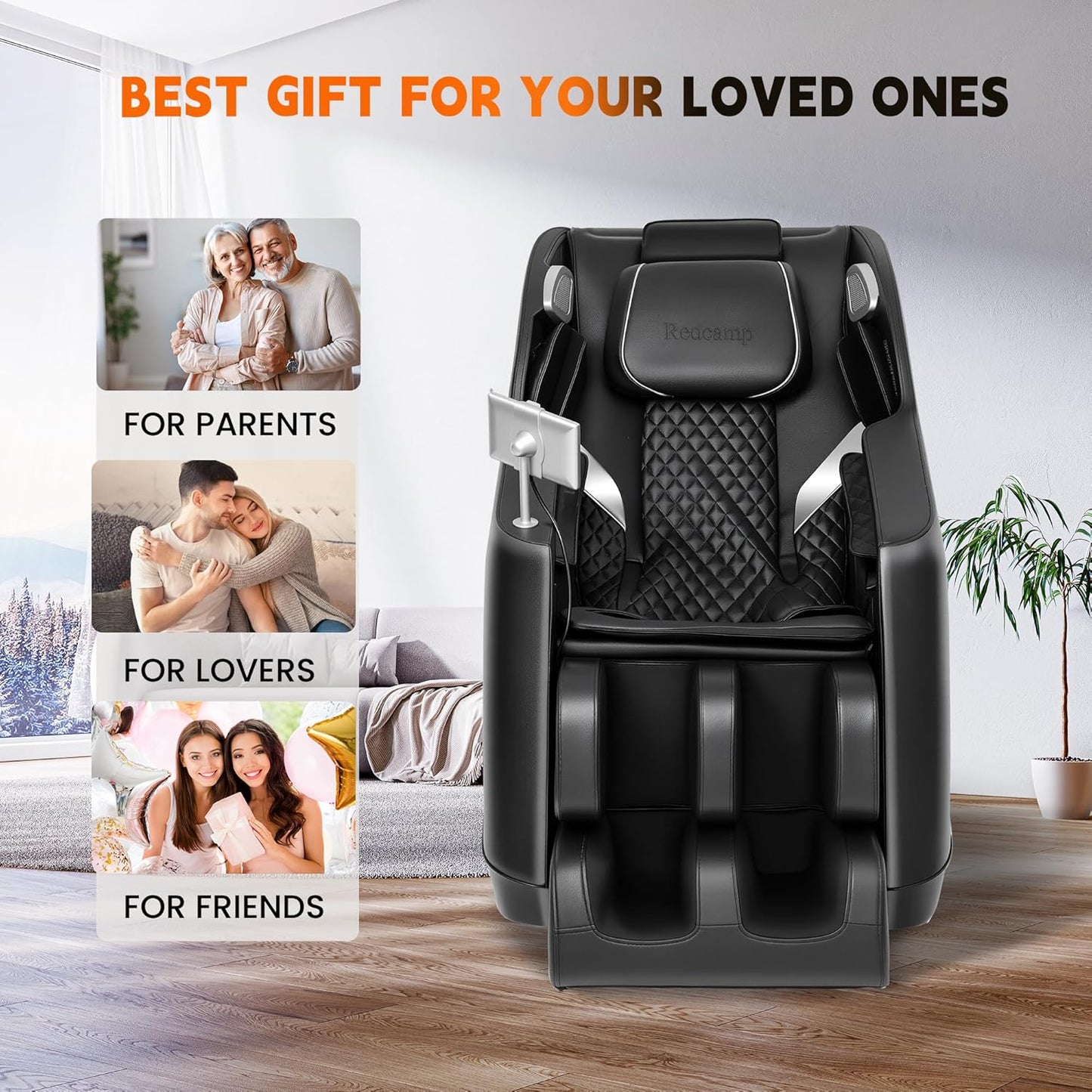 Full Body Massage Chair - Zero Gravity, 8-Point Nodes, Heating & Bluetooth | Adjustable Calf & Foot Rollers