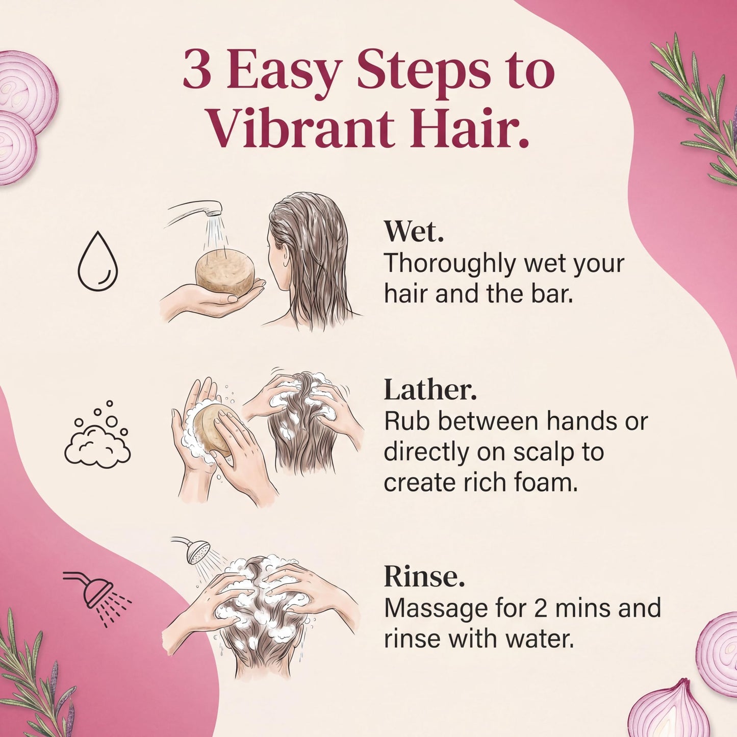 2 Pack Onion Biotin & Rosemary Shampoo Bar for Hair Growth & Anti-Hair Loss, 3-in-1 Hydrating Hair Soap for Thinning Hair, Moisturizing Cleanser Hair Care