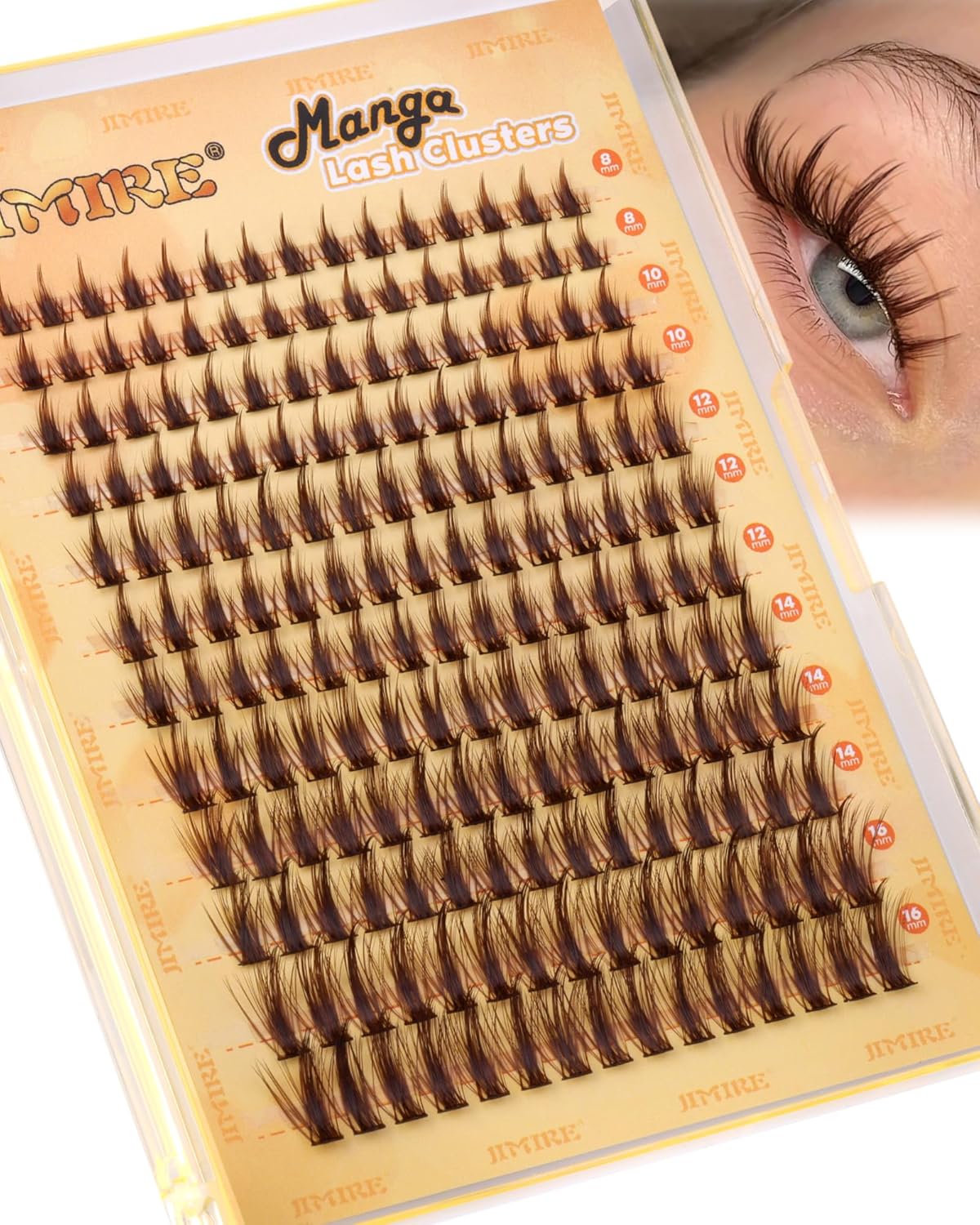 Wispy Lash Clusters - 180Pcs D-Curl Anime Eyelash Extensions | Natural Look 8-16MM