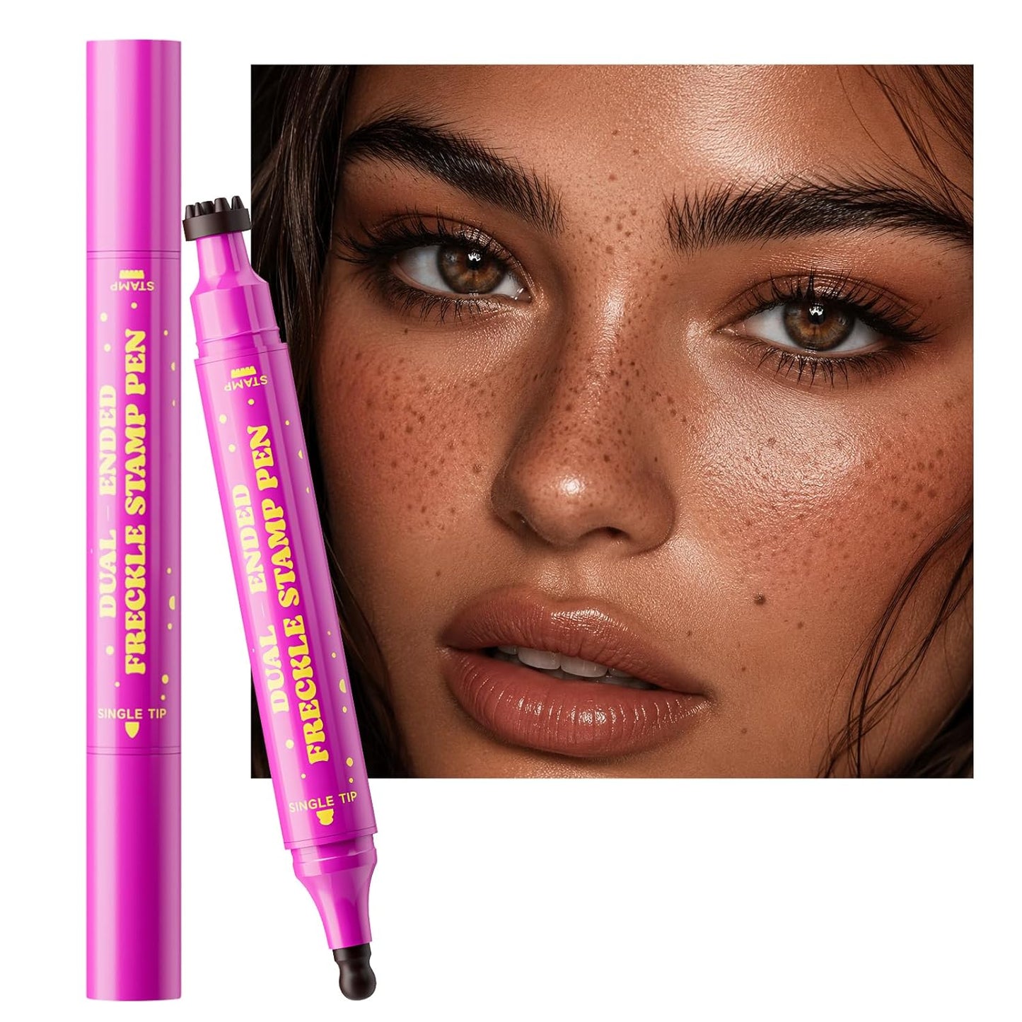 Freckle Stamp Pen - Dual-Ended Waterproof Makeup Tool for Realistic Faux Freckles | Soft Warm Brown