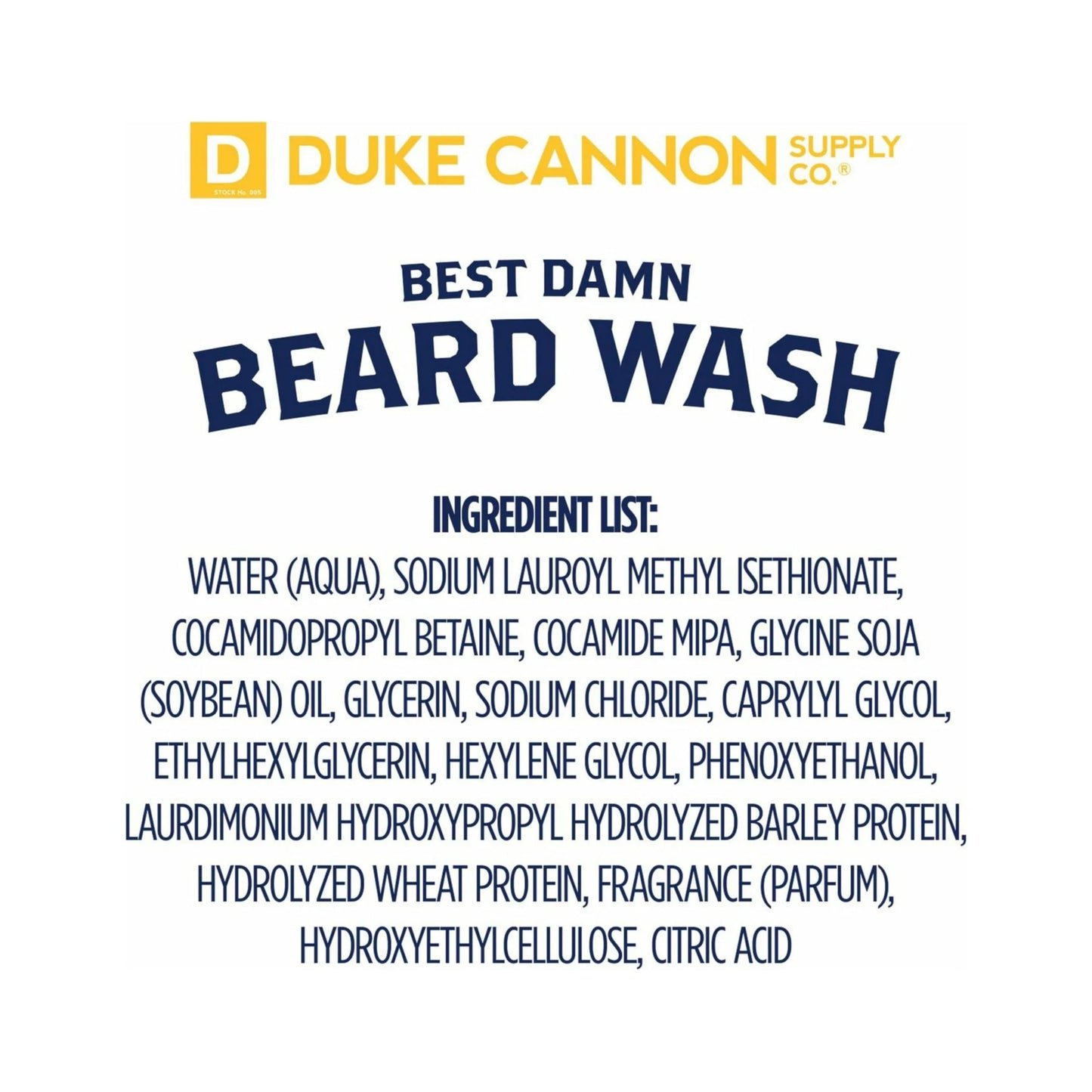 Duke Cannon Supply Co. Best Beard Wash, 6 oz. - Citrus Hefeweizen Scent, Sulfate-Free & Paraben-Free