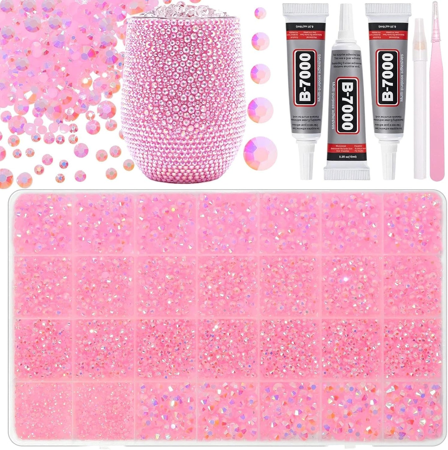 32000 Pcs Rhinestones Bedazzling Kit - 3mm Color Resin Gems for Crafts | DIY Clothing, Shoes & Makeup