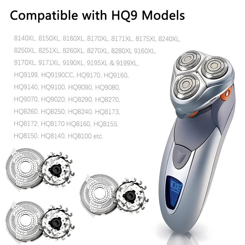 HQ9 Replacement Shaver Heads for Philips Norelco - Compatible with HQ9 SpeedXL, Series 8100, 8200, 9100 and PT/AT900