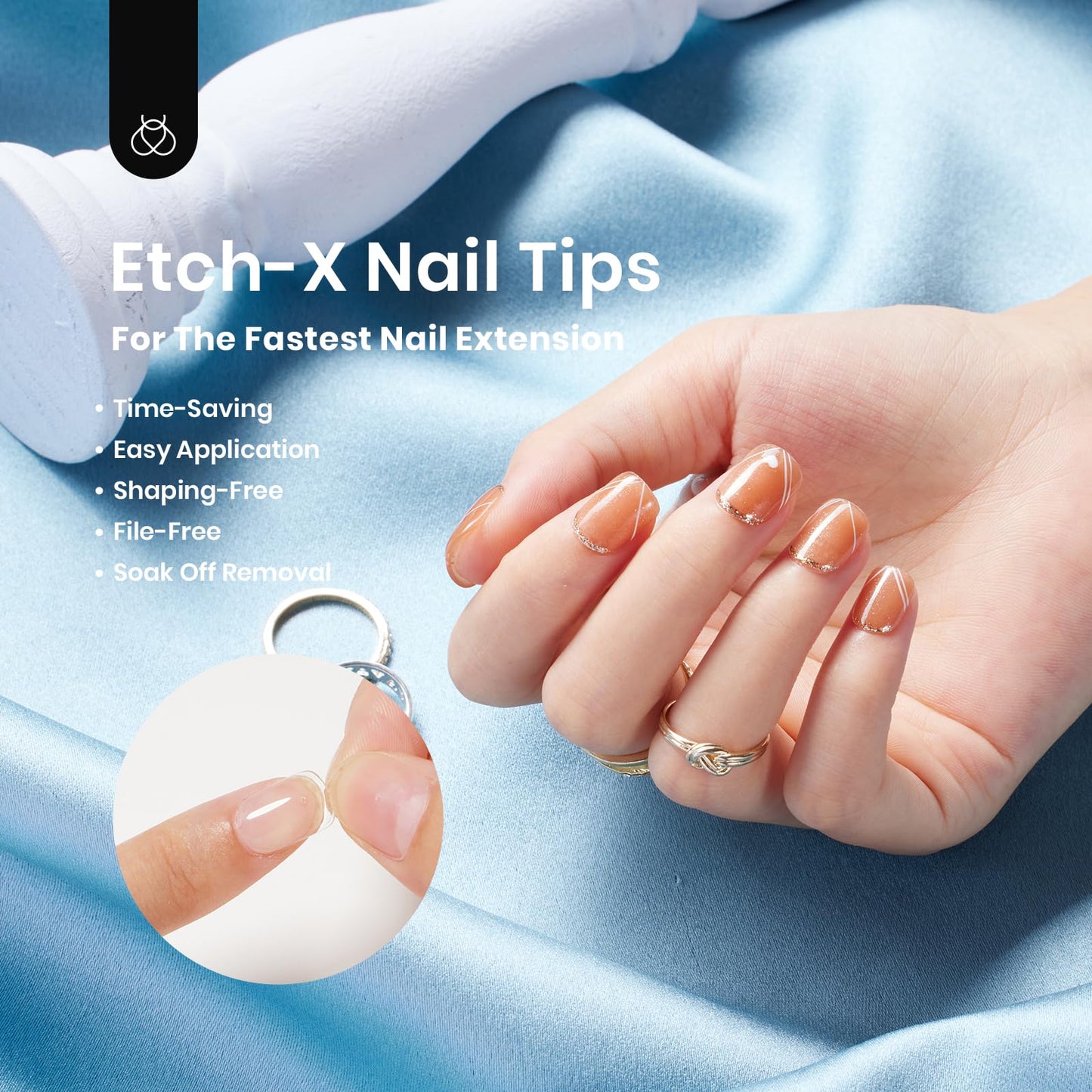 Beetles 504Pcs XS Short Square Nail Tips,12 Sizes Fake Nail Pre Shaped