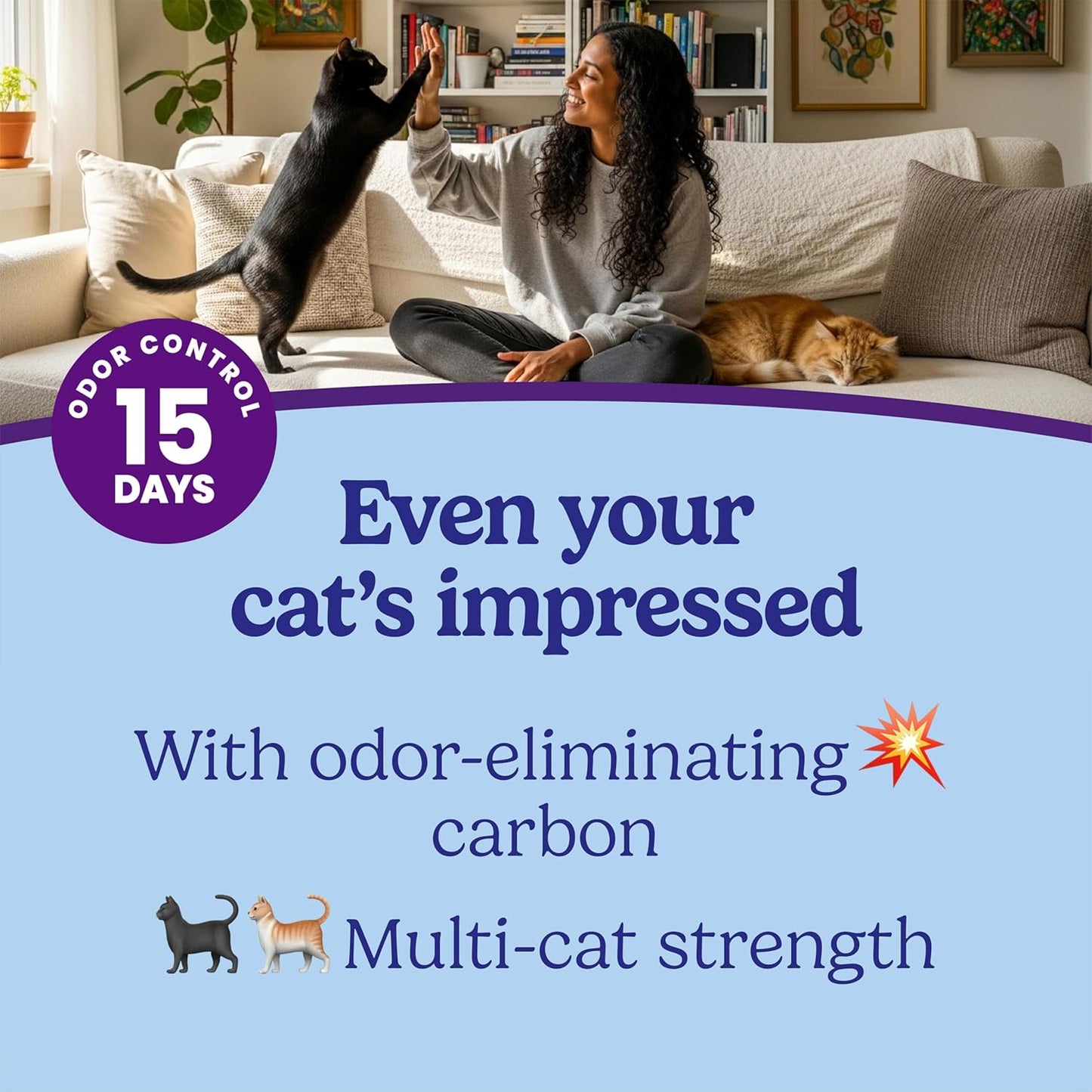 Fresh Step Cat Litter - Odor Shield Multi-Cat Clumping Formula with Febreze Freshness | 14 lb, Low Dust, Ammonia Block Technology