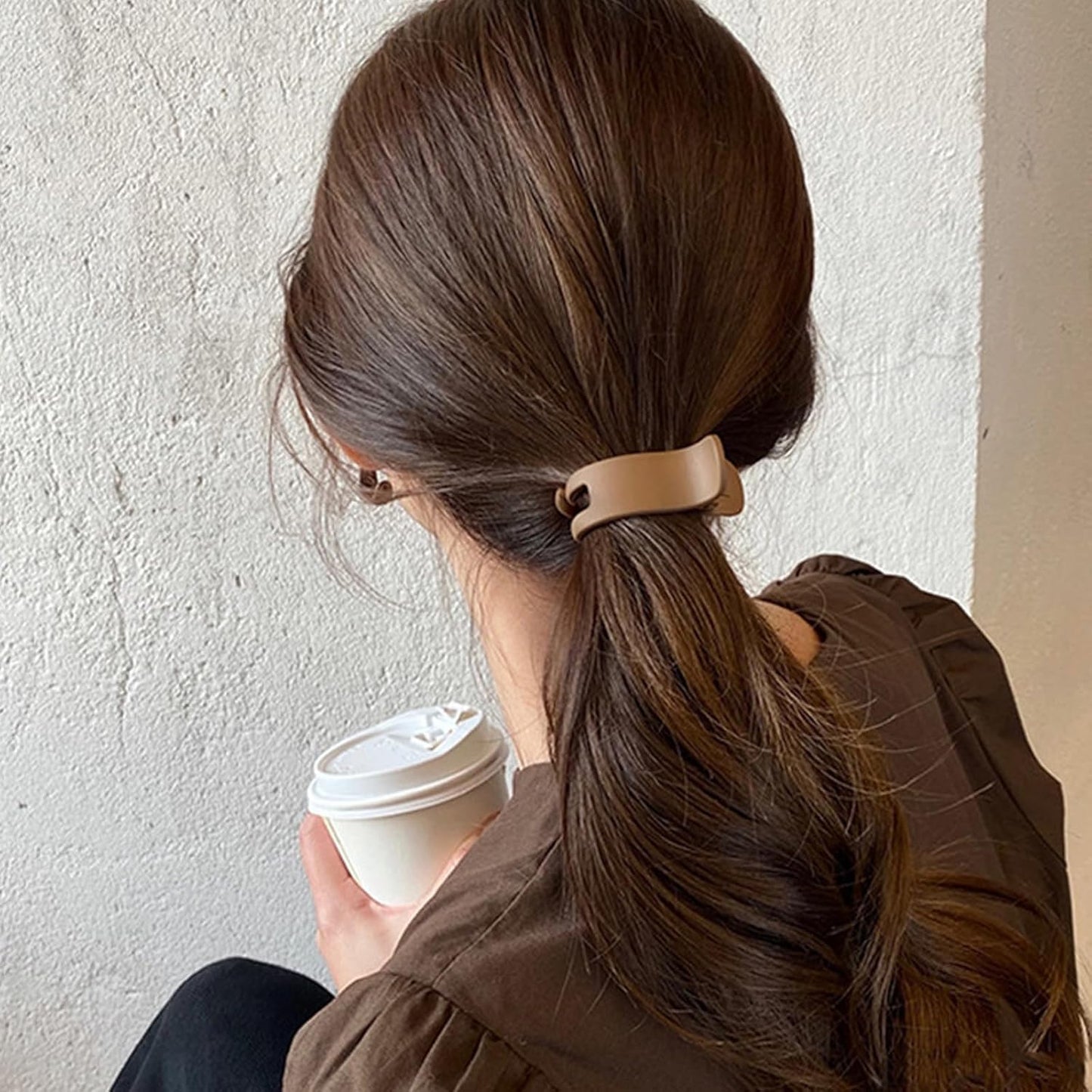 Matte Ponytail Holder Hair Claw Clips - 8 Pcs Strong Hold French Barrettes for Fine Hair | Perfect for Bun & Braiding