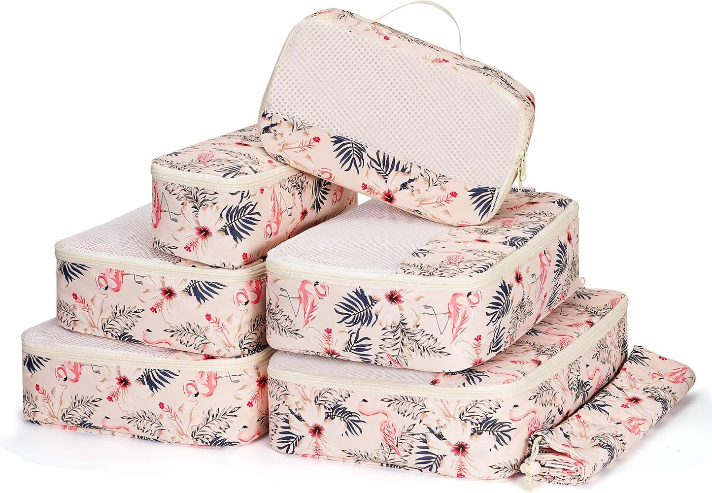 Checkered Packing Cubes Set - Durable Travel Organizer Bags for Kids & Women | 7-Piece Set