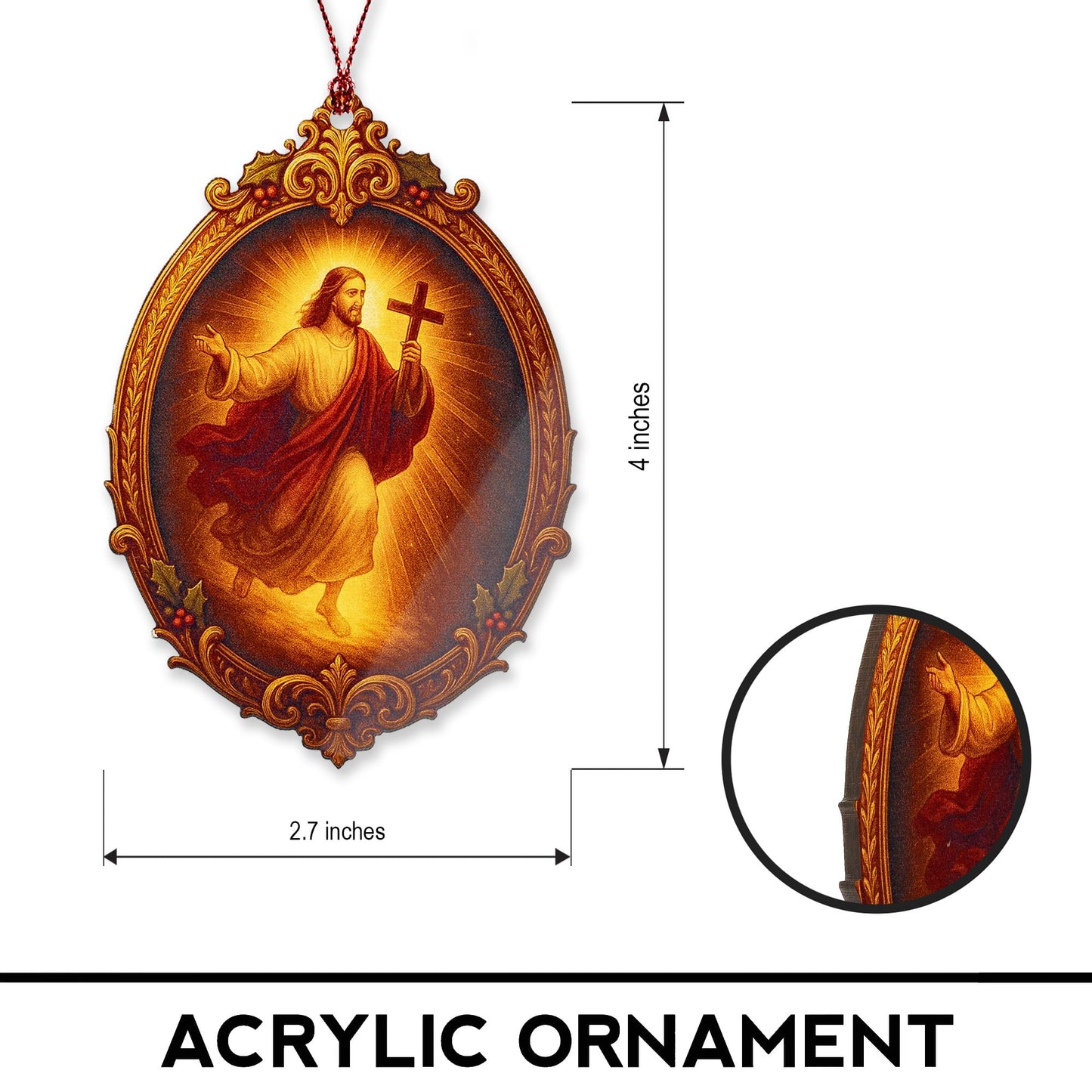 Christian Christmas Ornament 2026 - Religious Christmas Ornaments - Acrylic Ornament Christian Christmas Decor Gifts for Friends, cowoker, Men, Women, Office RUSATEN Tmlnativity