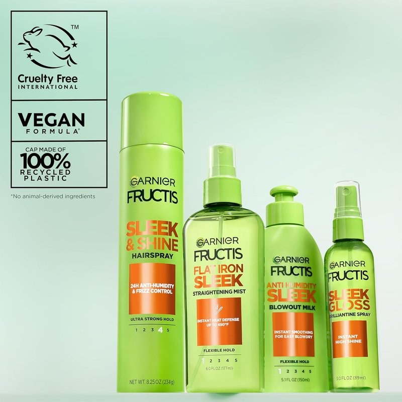Garnier Fructis Sleek & Shine Anti-Humidity Hairspray - Ultra Strong Hold & Frizz Protection, 8.25 Oz