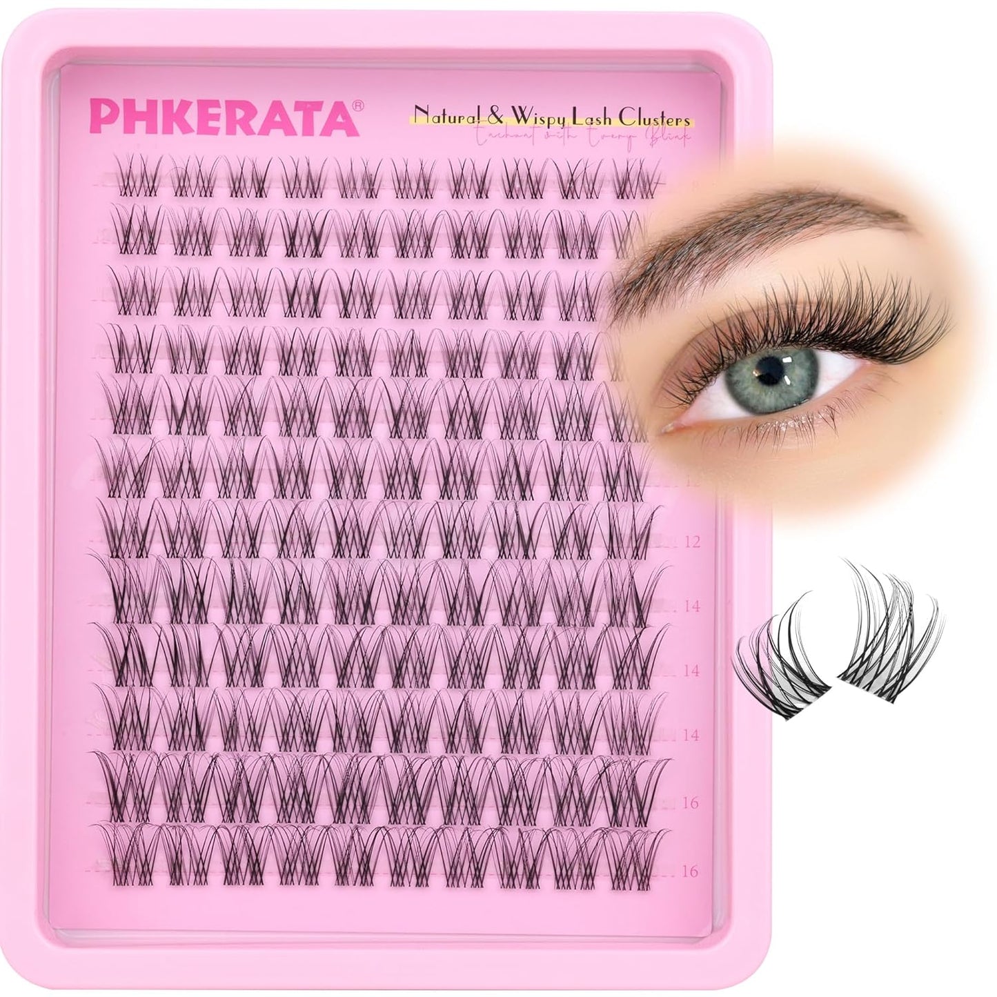Brown Lash Clusters - Wispy C Curvature Eyelash Extensions | 110 Pcs DIY Individual Lashes, 10-16 mm