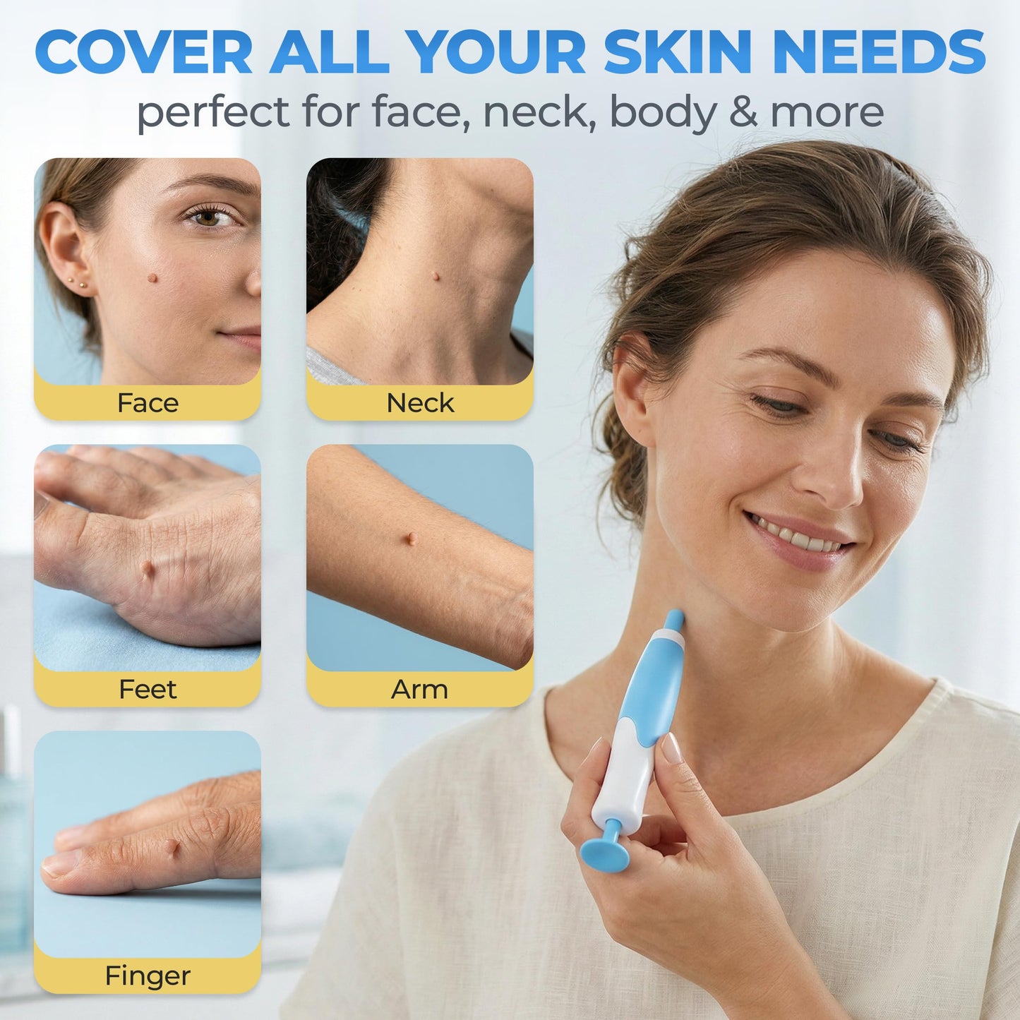 ICYVIBES Premium Skin-Care Patch Big Kit – Gentle Foot & Face Care Set with Soft Patches, Comfort Bands & Stick Applicator for Men Women & Kids