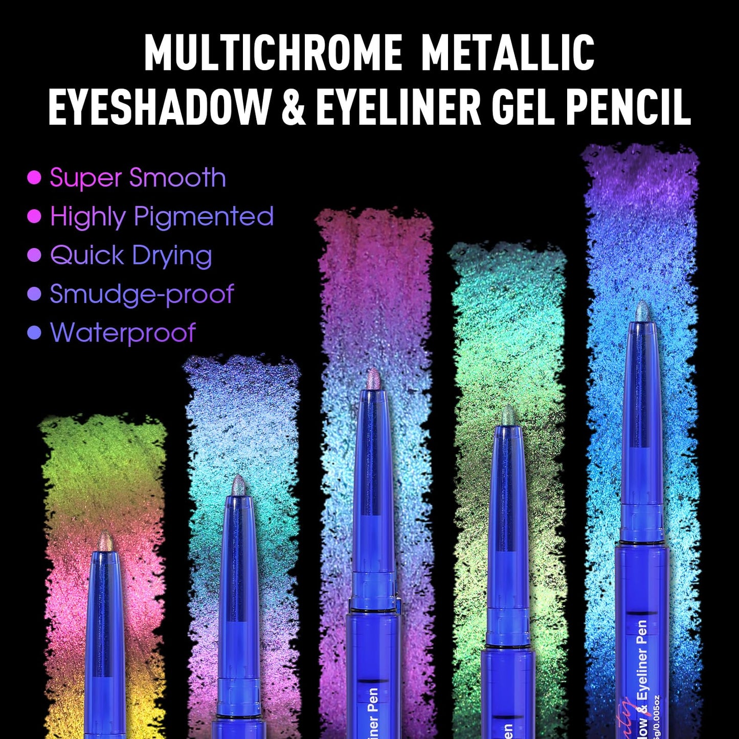 UCANBE Chameleon Eyeshadow & Eyeliner Gel Pencil-Multichrome Shifting Colors Metallic Glitter Eye Makeup,Waterproof Long-Lasting Smudge-Proof Multi-Dimensional Color (Periwinkle Blue to Deep Amethyst)