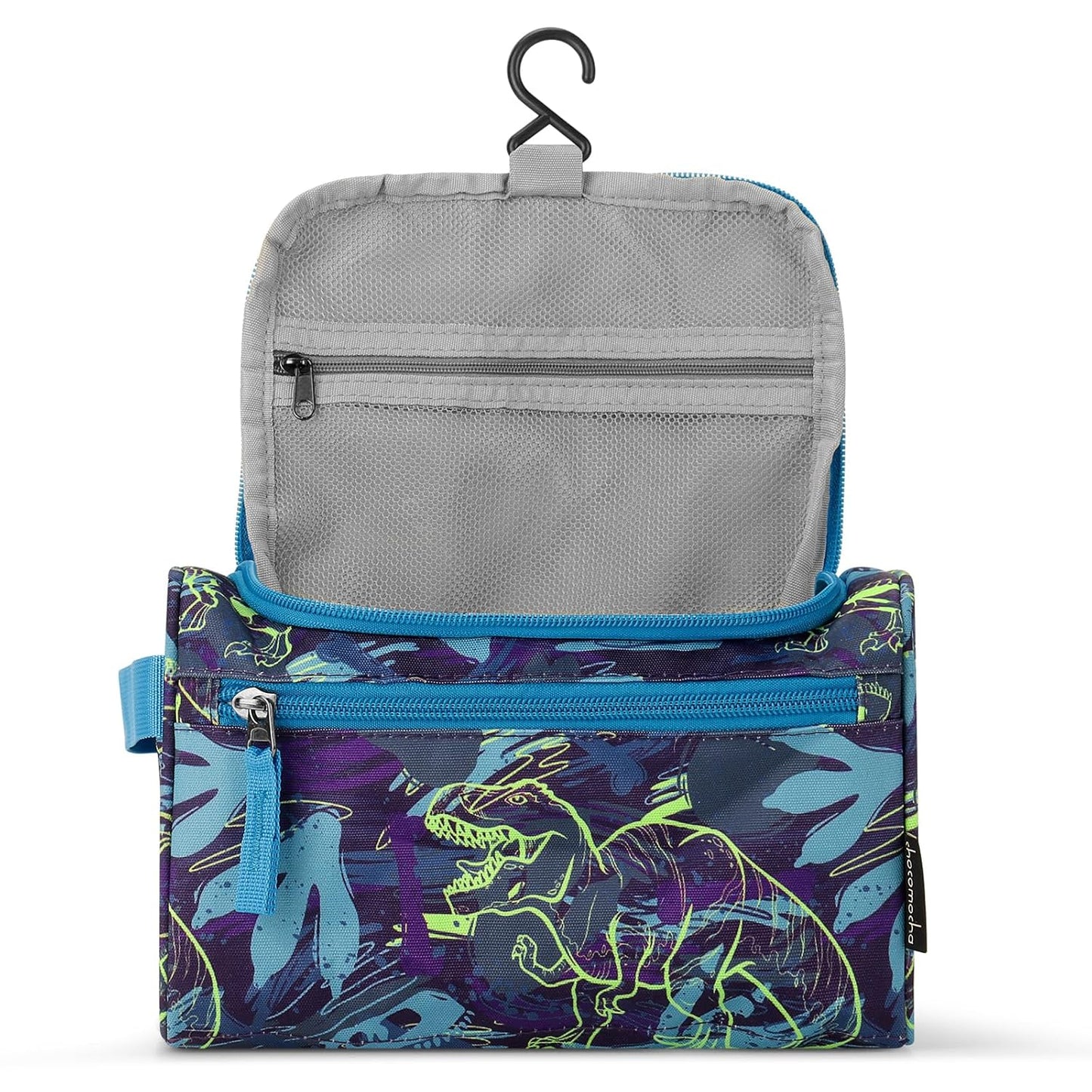 Kids Toiletry Bag - Choco Mocha Travel Hanging Waterproof Design | Cute Blue Gift for Boys