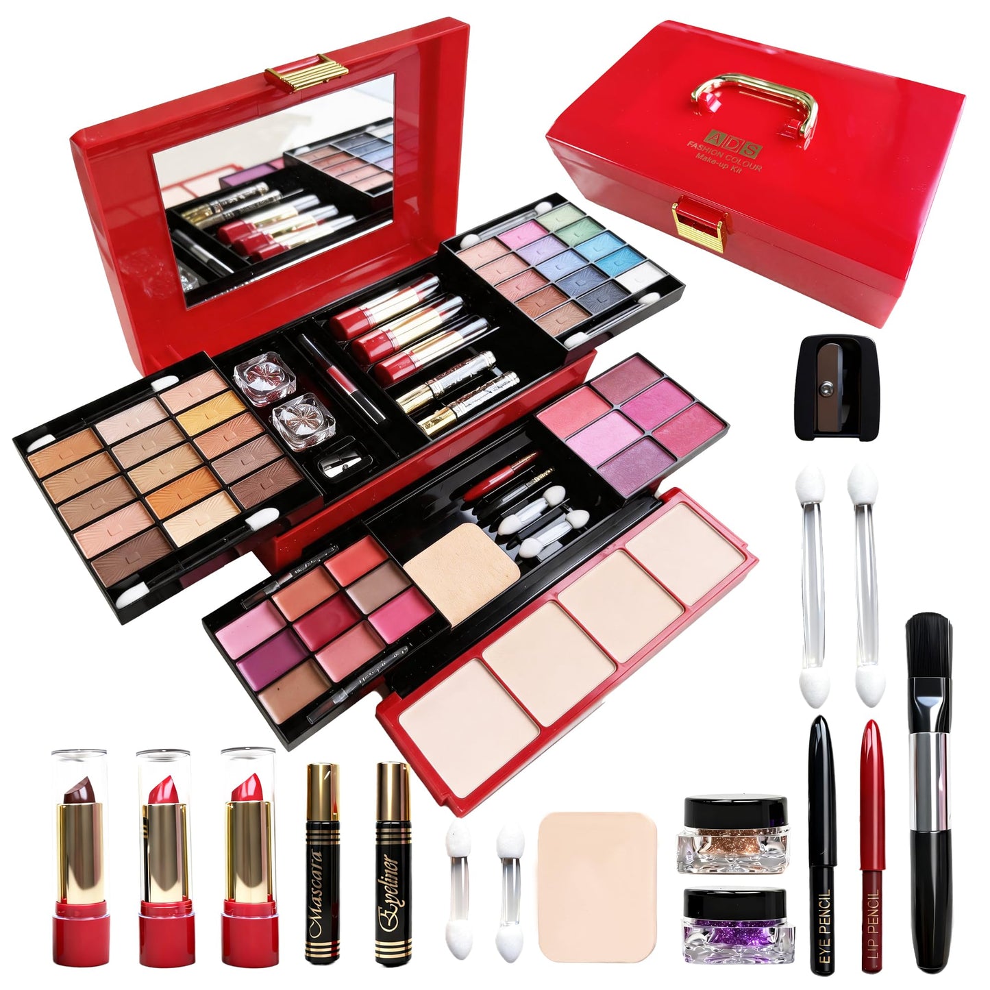 58 Colors Professional Makeup Kit for Women Girls All in One Full Make up Gift Set with Eyeshadow Palette, Blush, Lipstick, Eyeliner, Highlighter, Mascara, Mirror,Makeup Gift for Women Teens Beginners