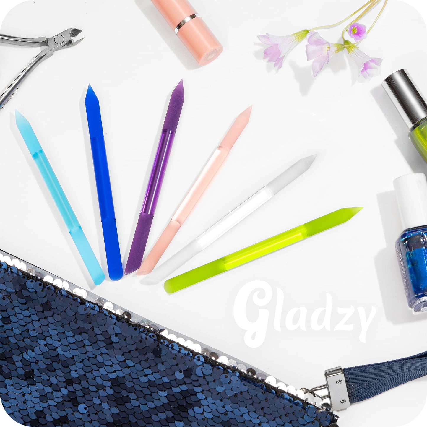 GLADZY Glass Cuticle Pusher - Manicure Stick, Genuine Czech Quality, Professional Precision Cuticle Remover, Abrasive Surface Never Wears Out