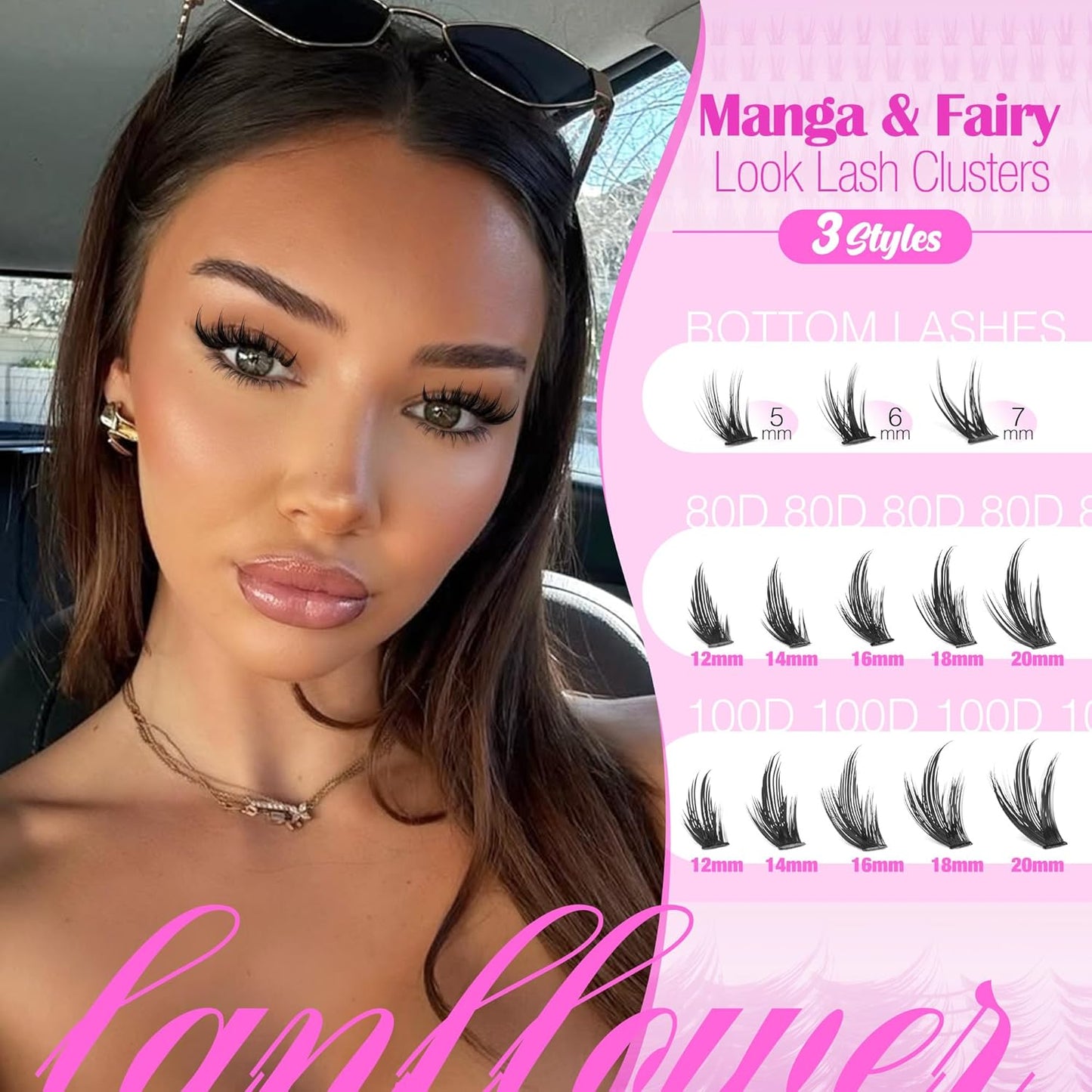 Manga Eyelash Clusters - Spiky D Curve Extensions for Wispy Lashes | 12-20mm Individual Fairy Lashes