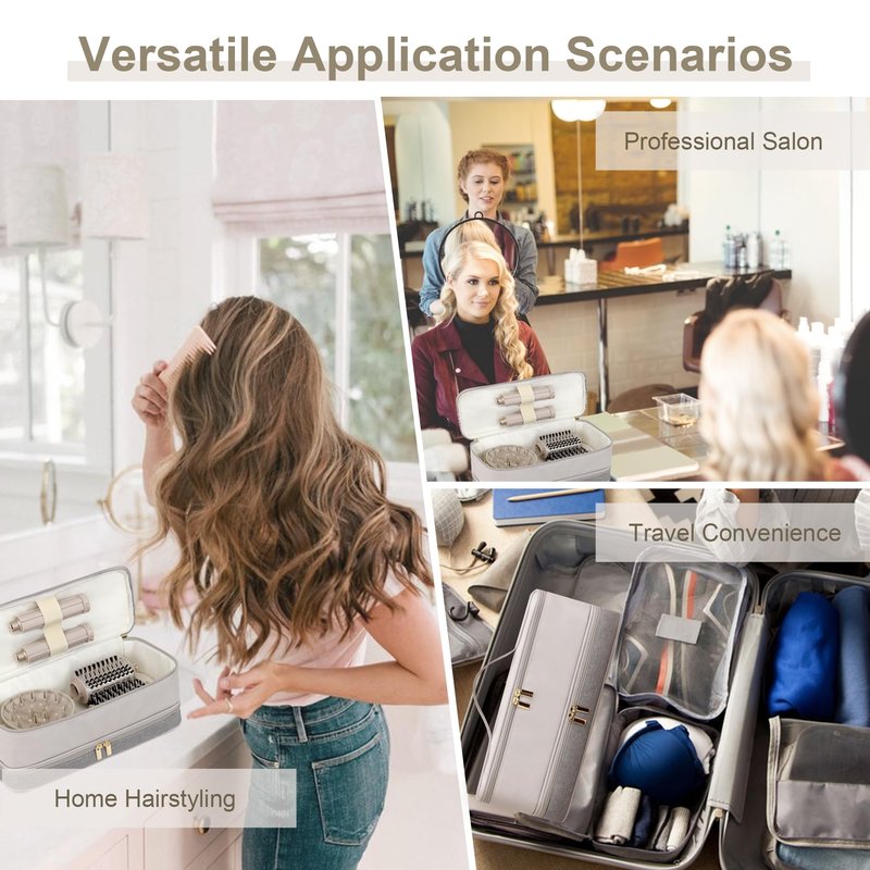 BAGCRAZY Shark Airwrap Case - Double Layer Travel Storage Bag for Dyson Airwrap, Flexstyle, Hair Dryer & All Attachments