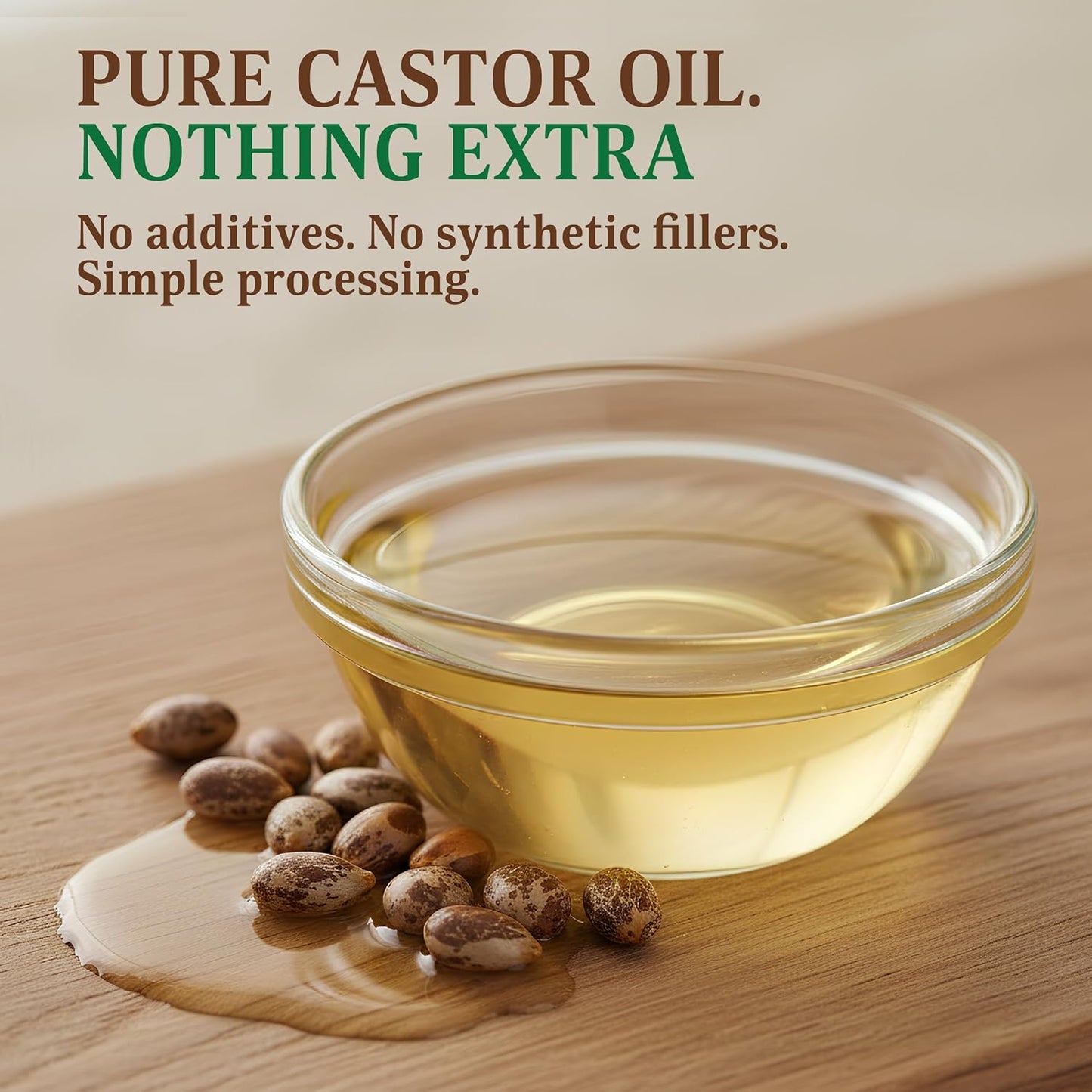 Organic Castor Oil - Cold Pressed & Unrefined, 100% Pure Hair & Scalp Treatment | 8 oz Amber Glass Bottle