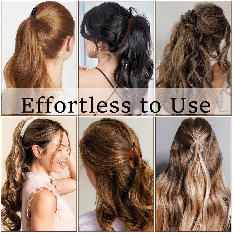Banana Clip Hair Clips Set - 12PCS Vintage Fishtail Combs for Thick or Thin Hair | Retro Ponytail Bun Holders
