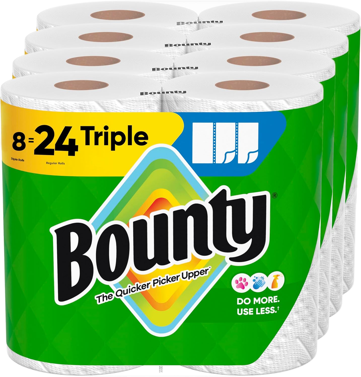 Bounty Select-A-Size Paper Towels - White, 8 Triple Rolls | Equivalent to 24 Regular Rolls