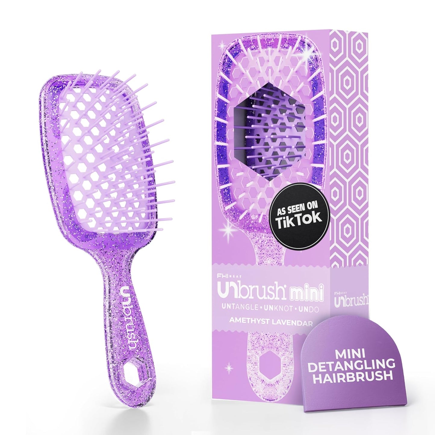FHI Heat Mini Detangler Brush - Pain-Free Brushing for All Hair Types | Lightweight, Anti-Static Bristles