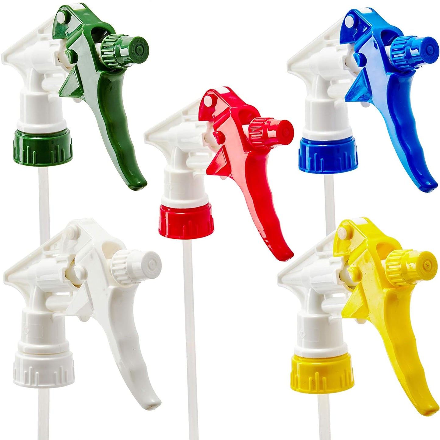 Leak-Free Industrial Spray Heads - Chemical Resistant, Heavy Duty Trigger | 5 Pack for Auto Detailing, Window Cleaning