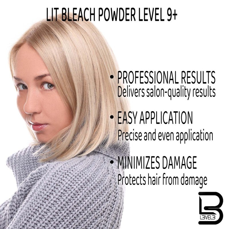L3 - Level 3 BondFusion LIT Bleach Powder - Hair Lightener with Olive Oil and Wheat Protein to Protect and Fortify Hair - Create Highlights, Balayage or Full Hair Transformation - 500 Grams