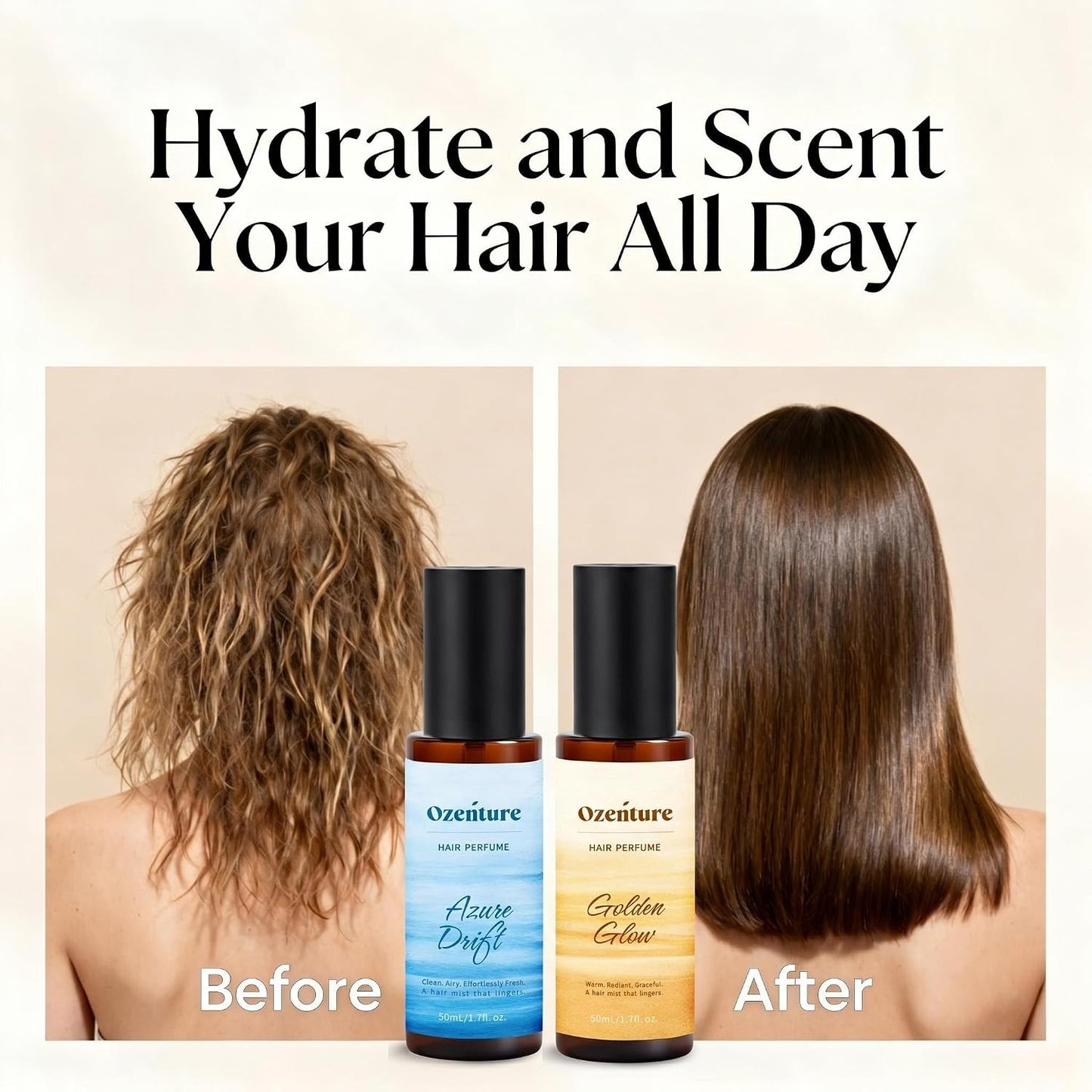 Hair Perfume - Fresh Citrus Floral & Warm Amber Hair Mist | 2 Pack Discovery Set, 1.7 oz Each