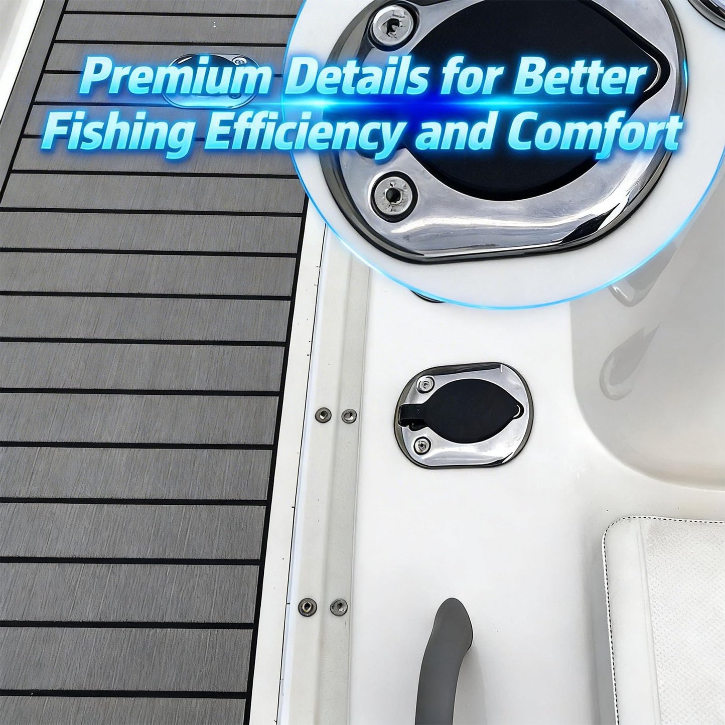 Boat Stainless Steel 30 Degree Fishing Rod Holders with Rubber Cap & Gasket, Flush Mount