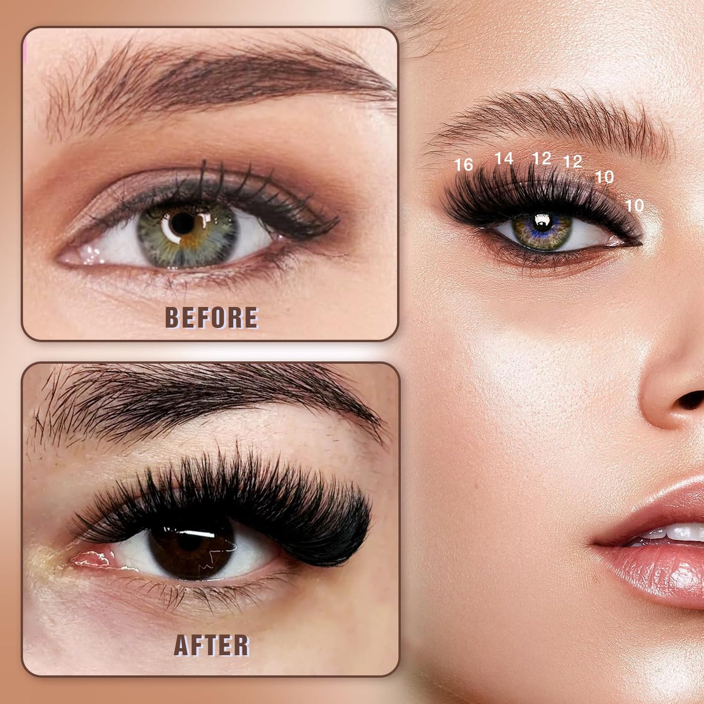 AILAISHI Lash Clusters Kit, DIY Cluster Eyelash Extensions 10‑20mm, 100D, 192pcs Fluffy D Curl Natural Lashes with Bond & Seal,Remover,Tweezers, Fake Cat Eye Individual Clusters