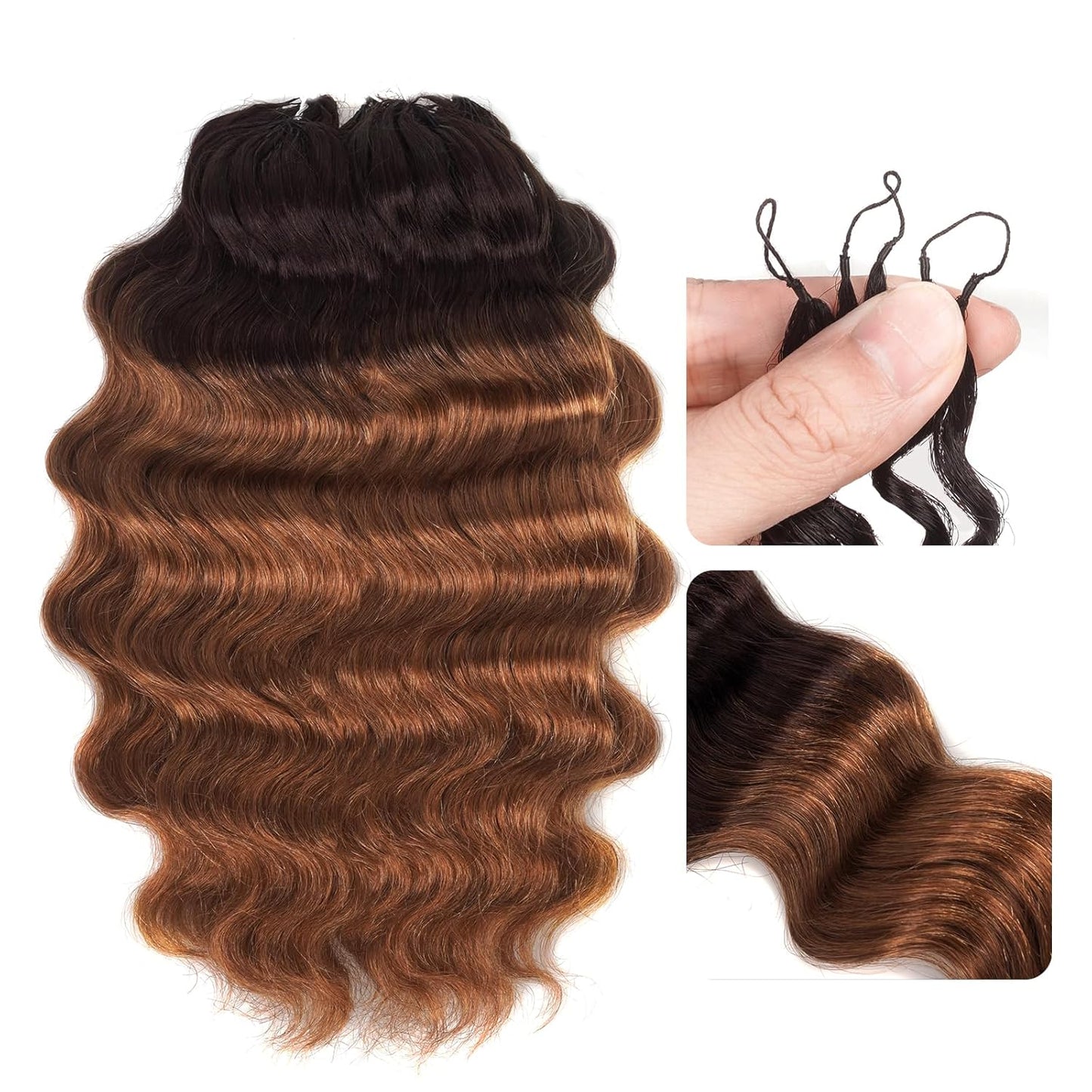 ToyoTress Ocean Wave Crochet Hair - 10 Inch Invisible Knotless Deep Curly Braiding Hair | Natural Color, 250G