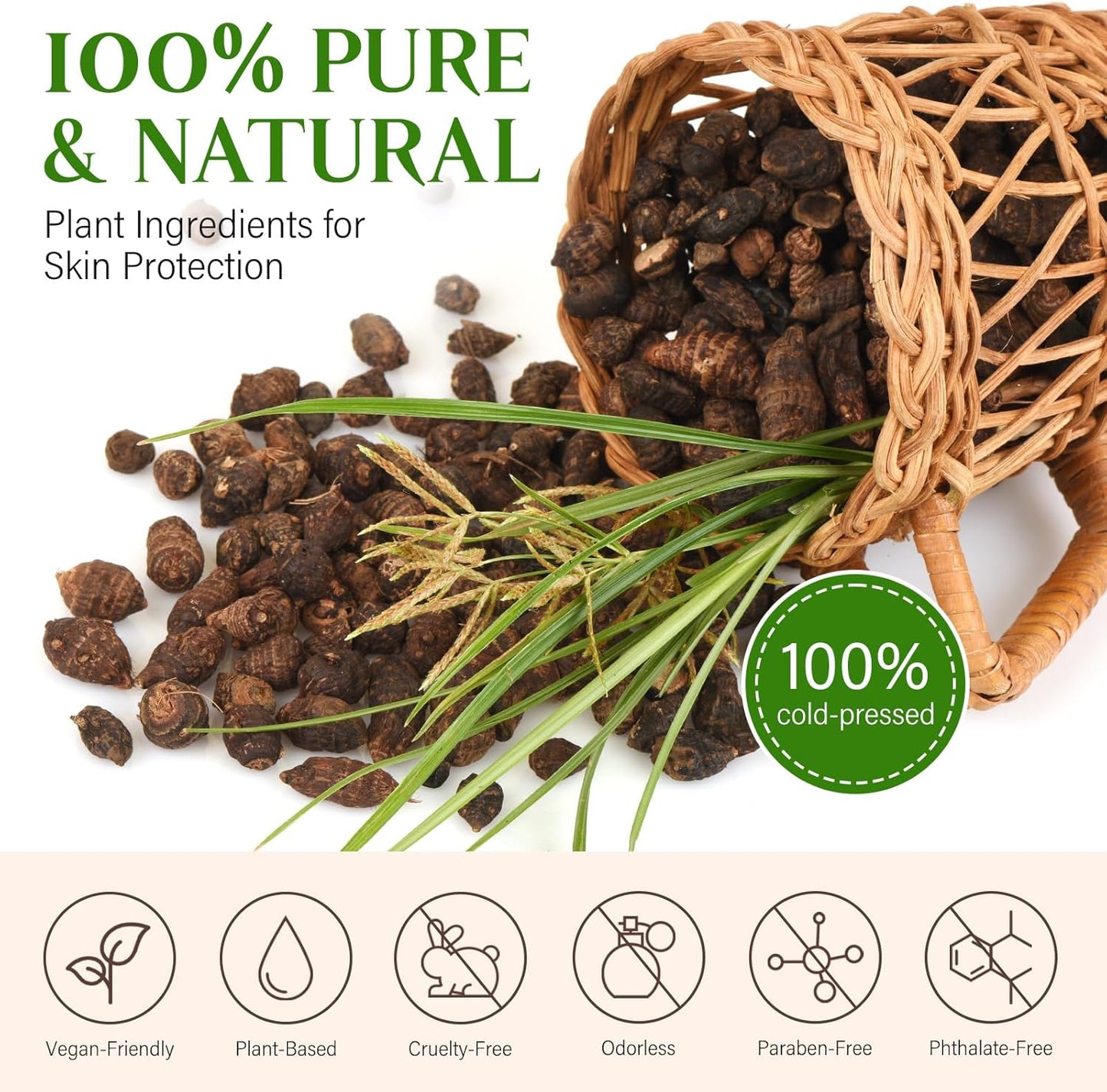 Cyperus Rotundus Oil for Hair Removal - Natural & Soothing Formula | 60ml (2pcs)