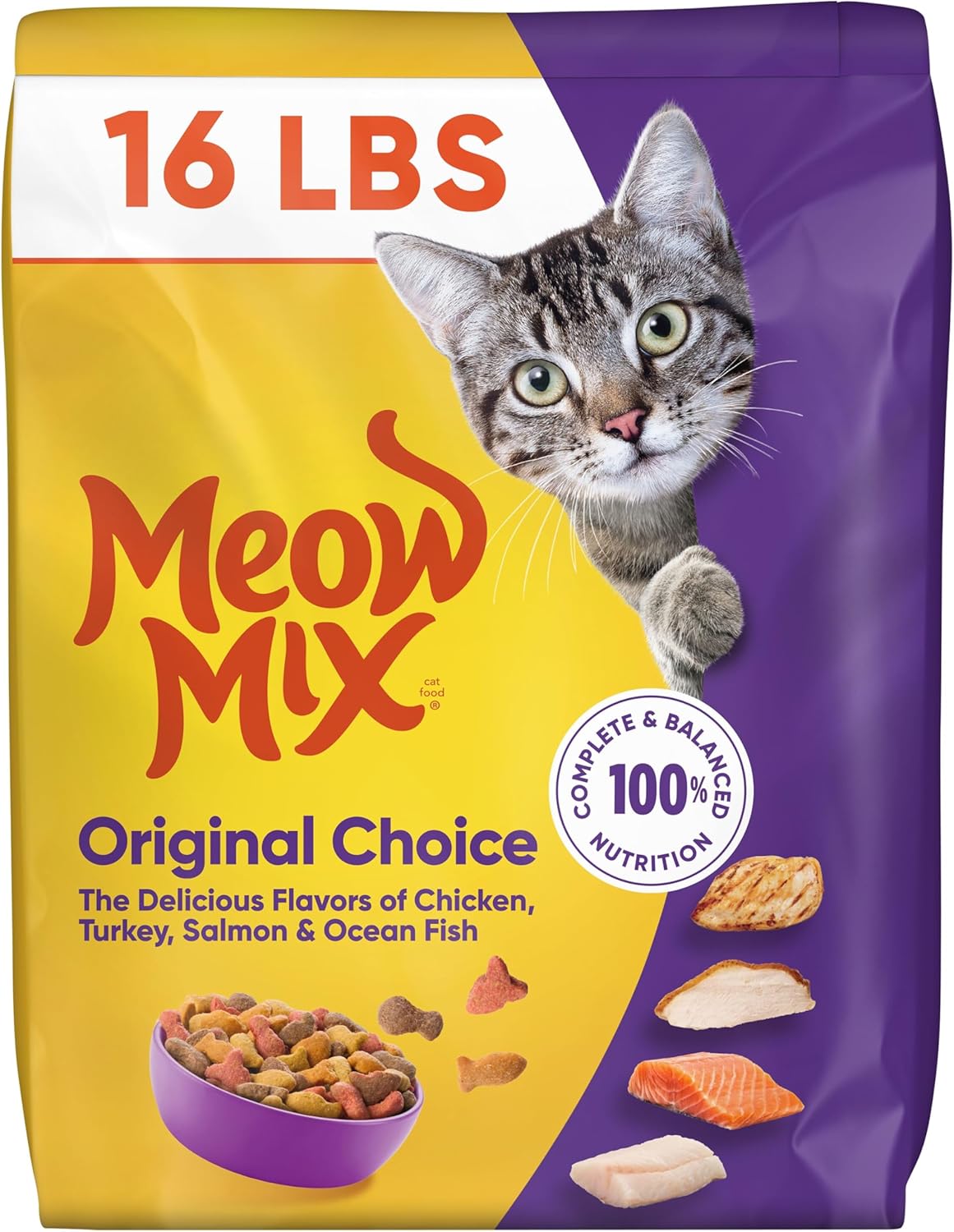 Original Choice Dry Cat Food - Meow Mix | 6.3 lb Bag for Healthy Cats