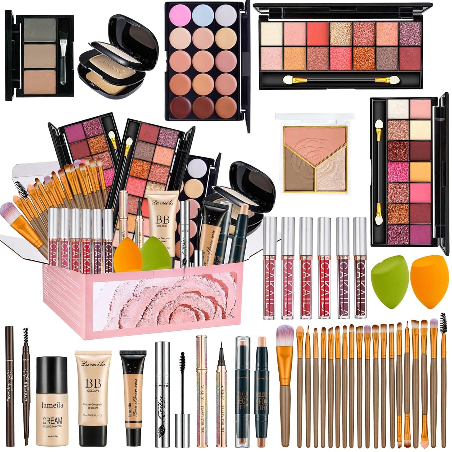 Makeup Essential Bundle - All-in-One Makeup Set for Women | Foundation, Eyeshadow Palette, Lipstick & More