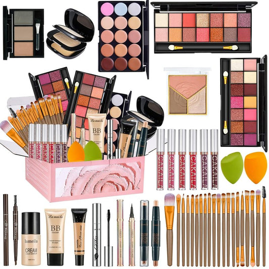 Makeup Essential Bundle - All-in-One Makeup Set for Women | Foundation, Eyeshadow Palette, Lipstick & More