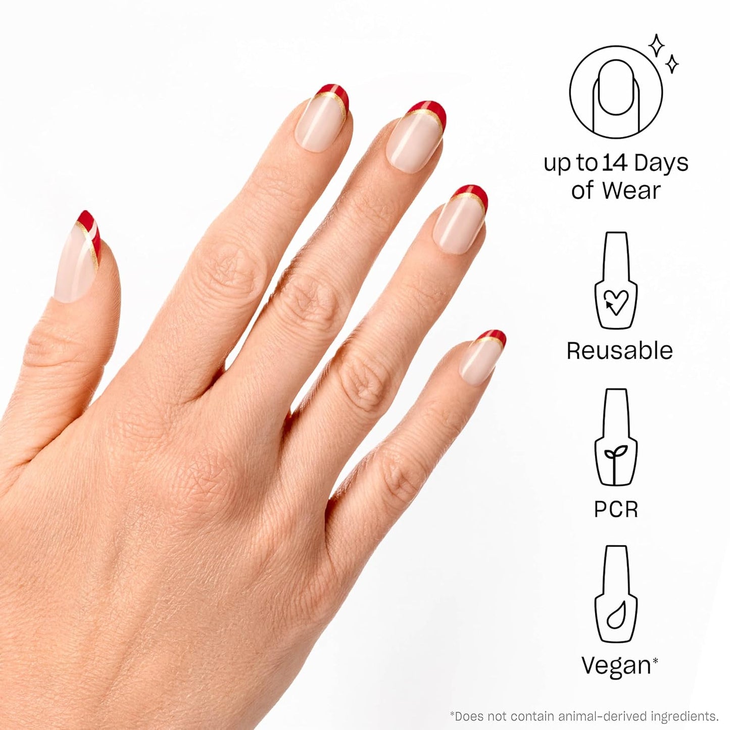 OPI On Point Press On Nails - Short Round & Squoval Nail Art | 30 Count, Long Lasting & Reusable