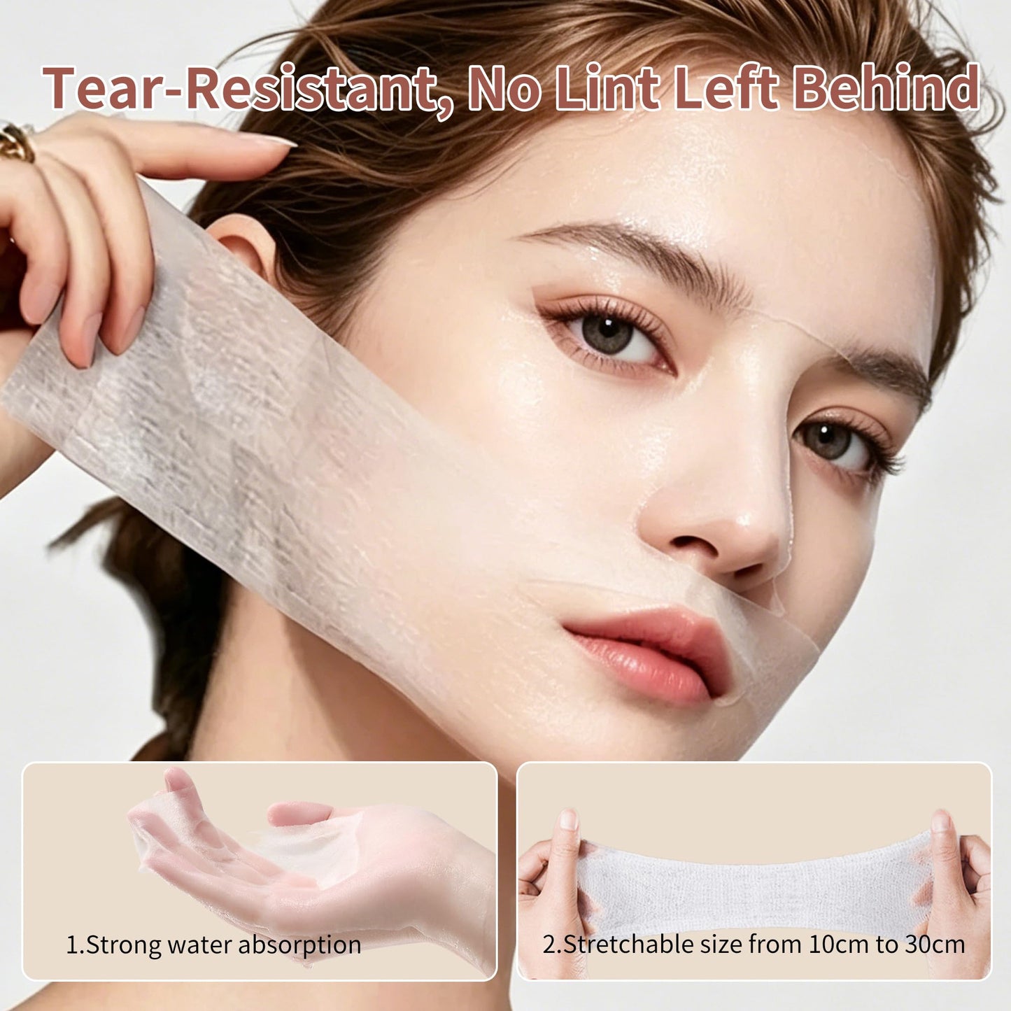 Loffeyo 150-Count Facial Cotton Pads, 50 Individually Wrapped Packs (3 Pads Each), 100% Lyocell Lint-Free Toner Pads for DIY Sheet Masks, Essence & Skincare, Soft, Absorbent, Hygienic