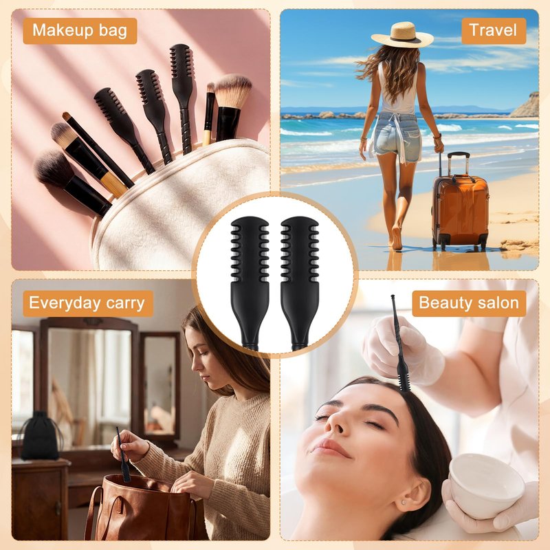 Chumia 50 Pcs Nose Hair Remover Bulk with Black Velvet Packaging Bag Portable 360 Degree Rotating Nose Hair Trimmer for Women and Men for Home and Beauty Salon (Black)