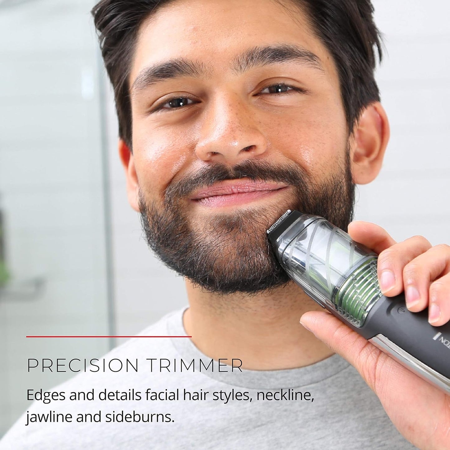 Remington Vacuum Beard Trimmer - 13 Length Settings, Rechargeable & Washable Blades | Adjustable Comb (2-18mm)