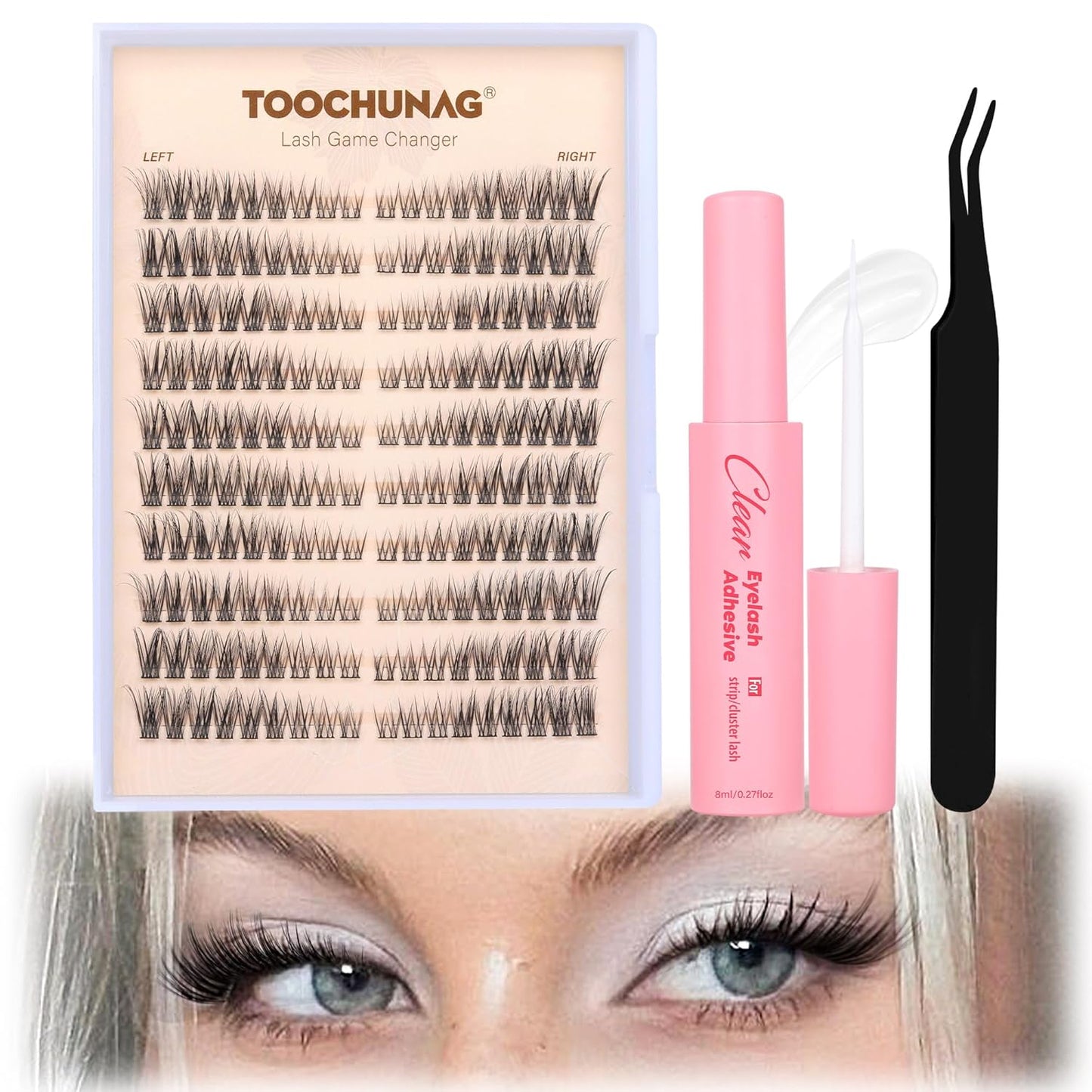 Wispy Lash Clusters - Natural 3D Eyelash Extensions for DIY Home Use | 7-15mm CD Curve