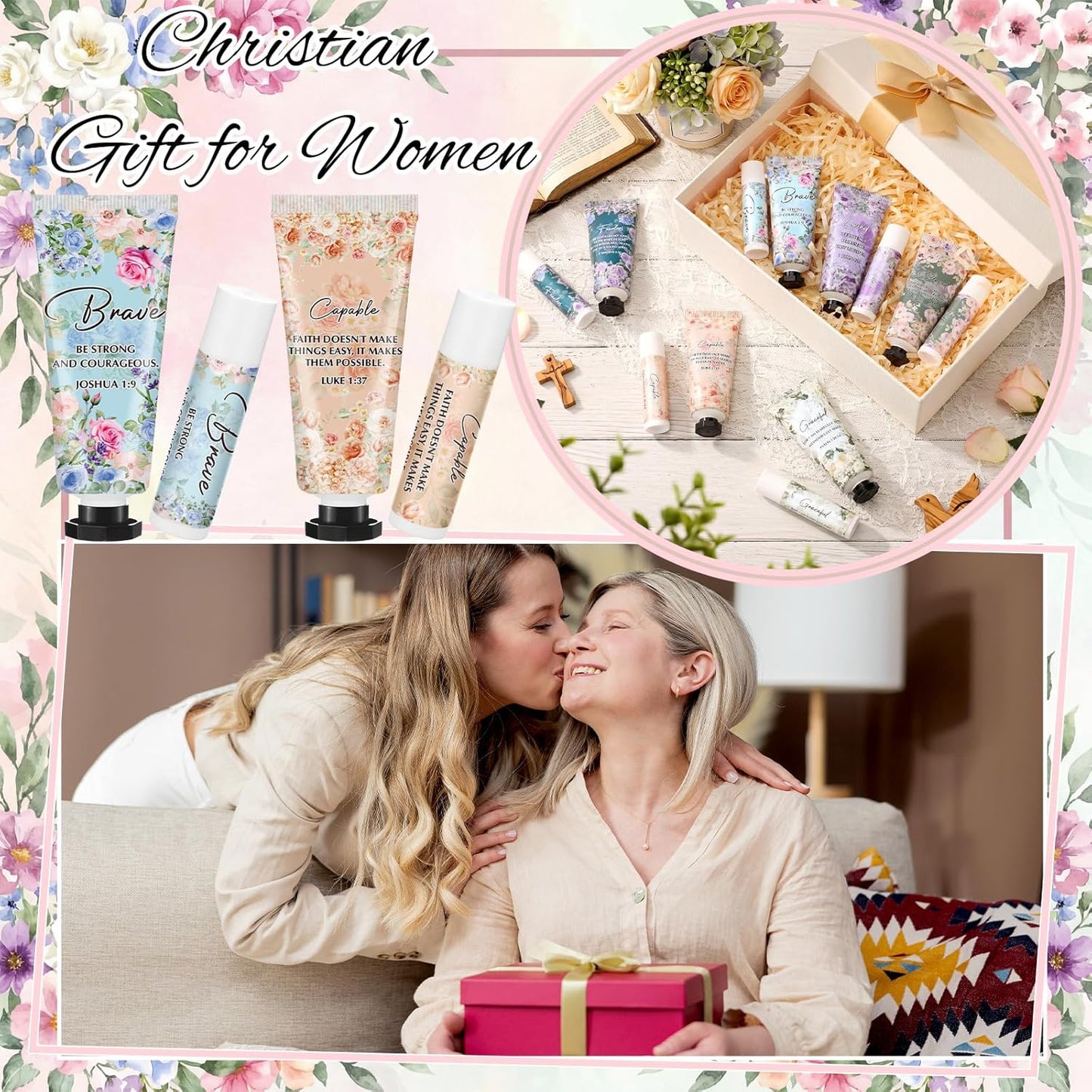 Christian Hand Cream & Lip Balm Gift Set - 6 Travel Size Sets | Perfect for Graduation & Mother's Day