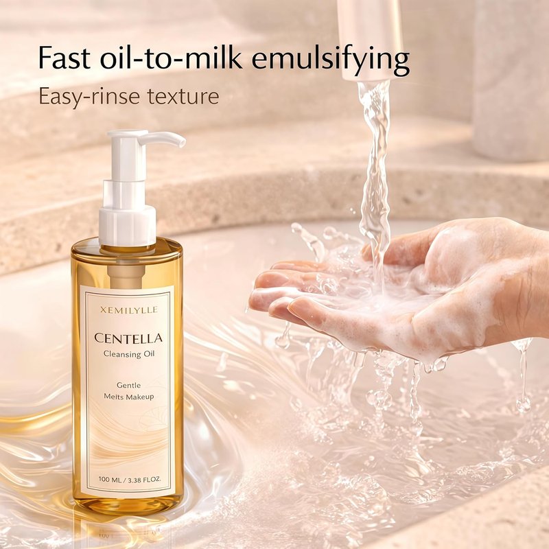 Centella Cleansing Oil - Lightweight Makeup Remover & Facial Cleanser | Fast Emulsifying Oil-to-Milk Formula, 3.38 Fl Oz
