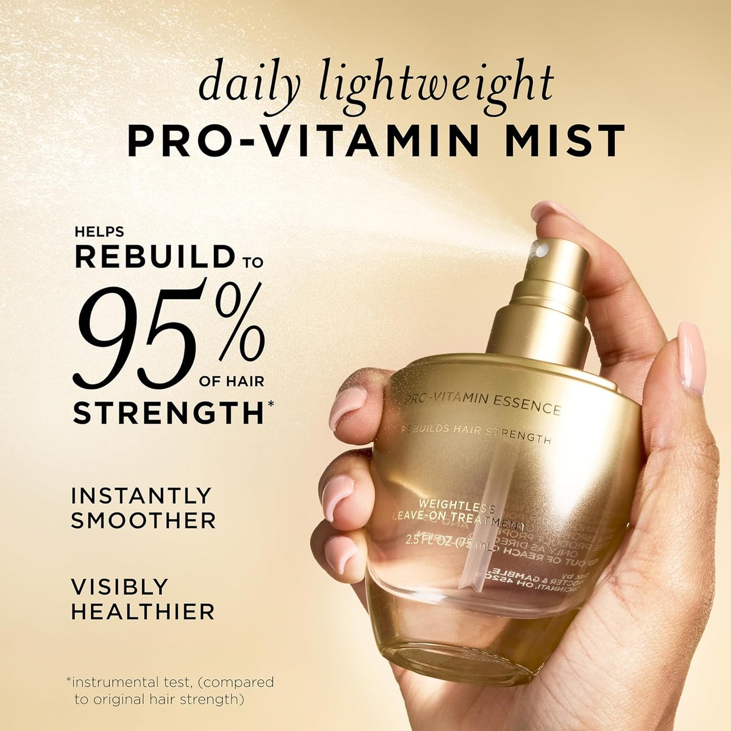 Pantene Pro-Vitamin Daily Repair Mist - Weightless Leave-On Treatment for Damaged Hair, 2.5 Fl Oz