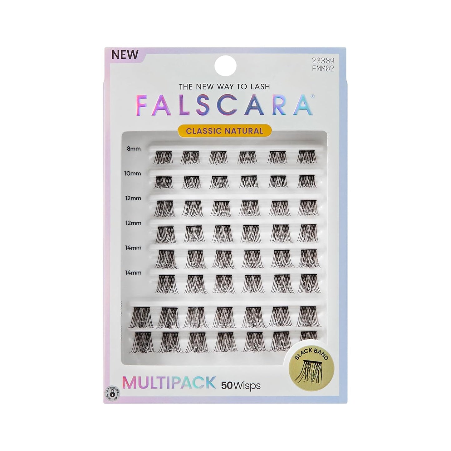 Falscara False Eyelashes - Classic Natural Lash Clusters, 8mm-16mm | 50 Reusable Wisps, Contact Lens Friendly