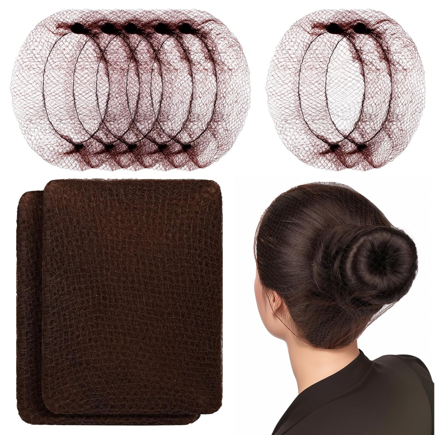 Black Hair Nets - 60 Pcs Invisible Nylon Hairnets for Food Service Workers | 24-Inch Size for Men & Women